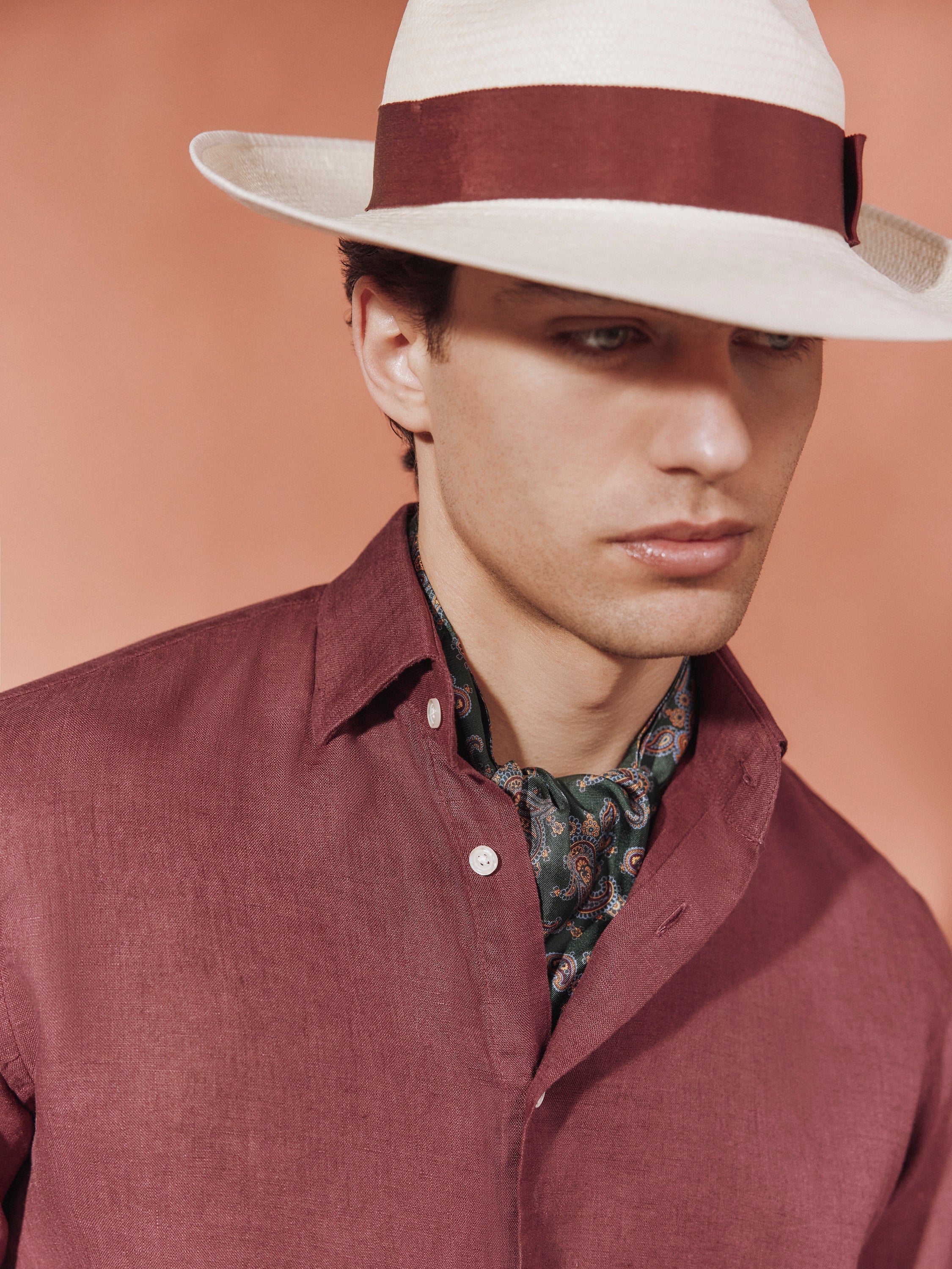 Amalfi Linen Shirt - Burgundy - Image 2