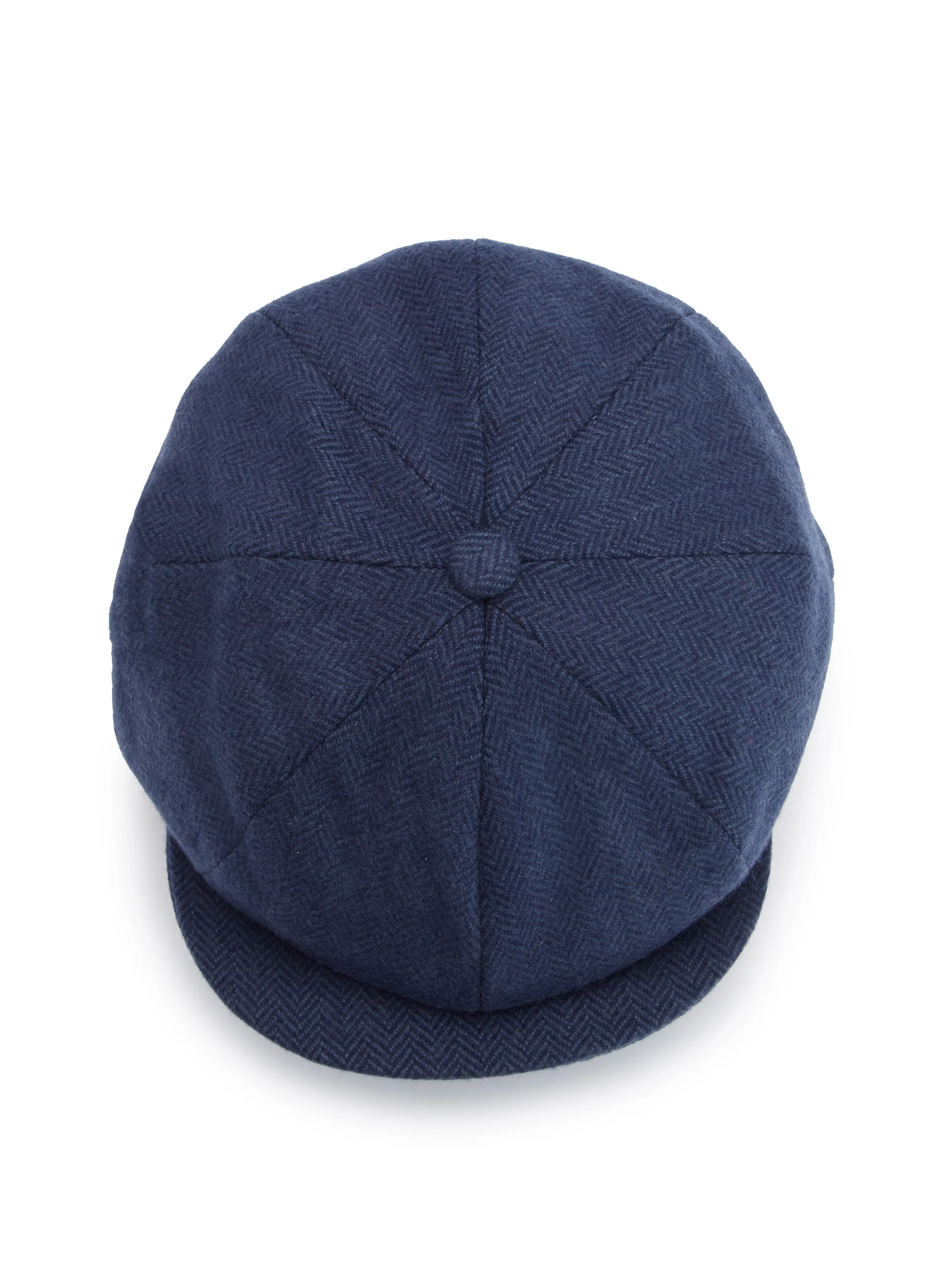 Bakerboy Cap - Navy Cashmere Herringbone - Image 3