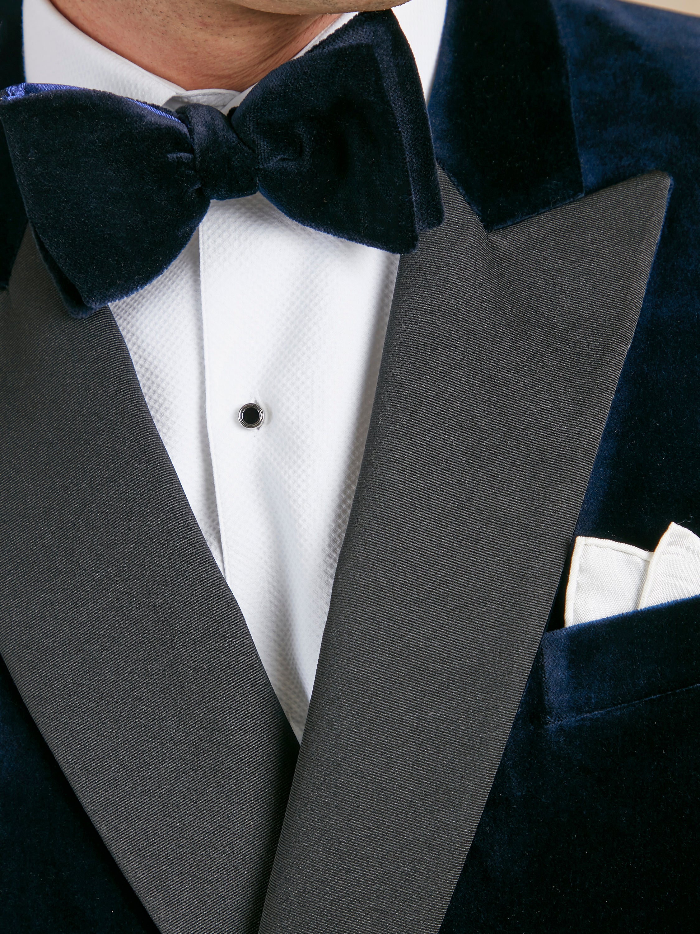 Beaufort Smoking Jacket - Navy Velvet - Image 3