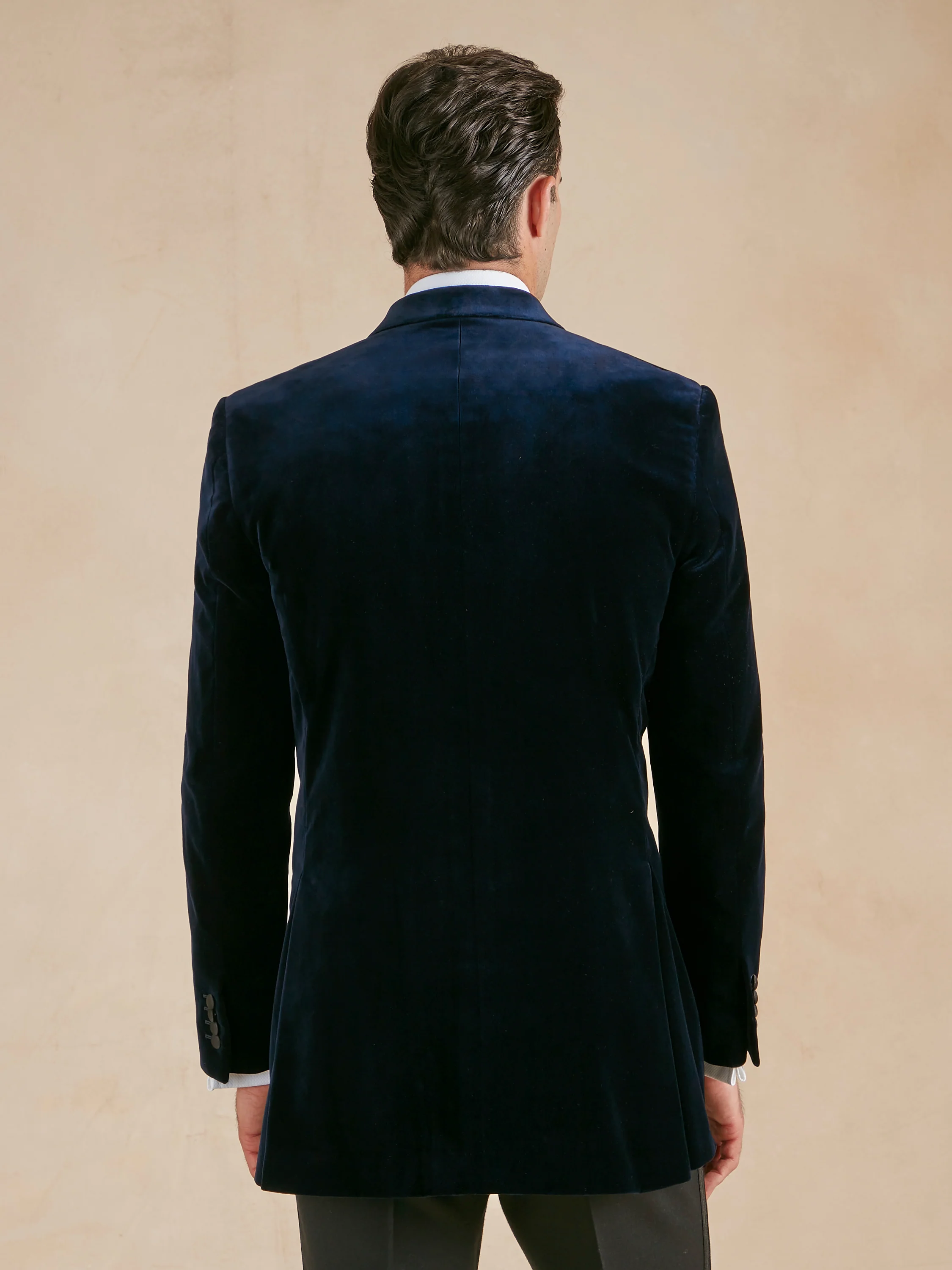 Beaufort Smoking Jacket - Navy Velvet - Image 5