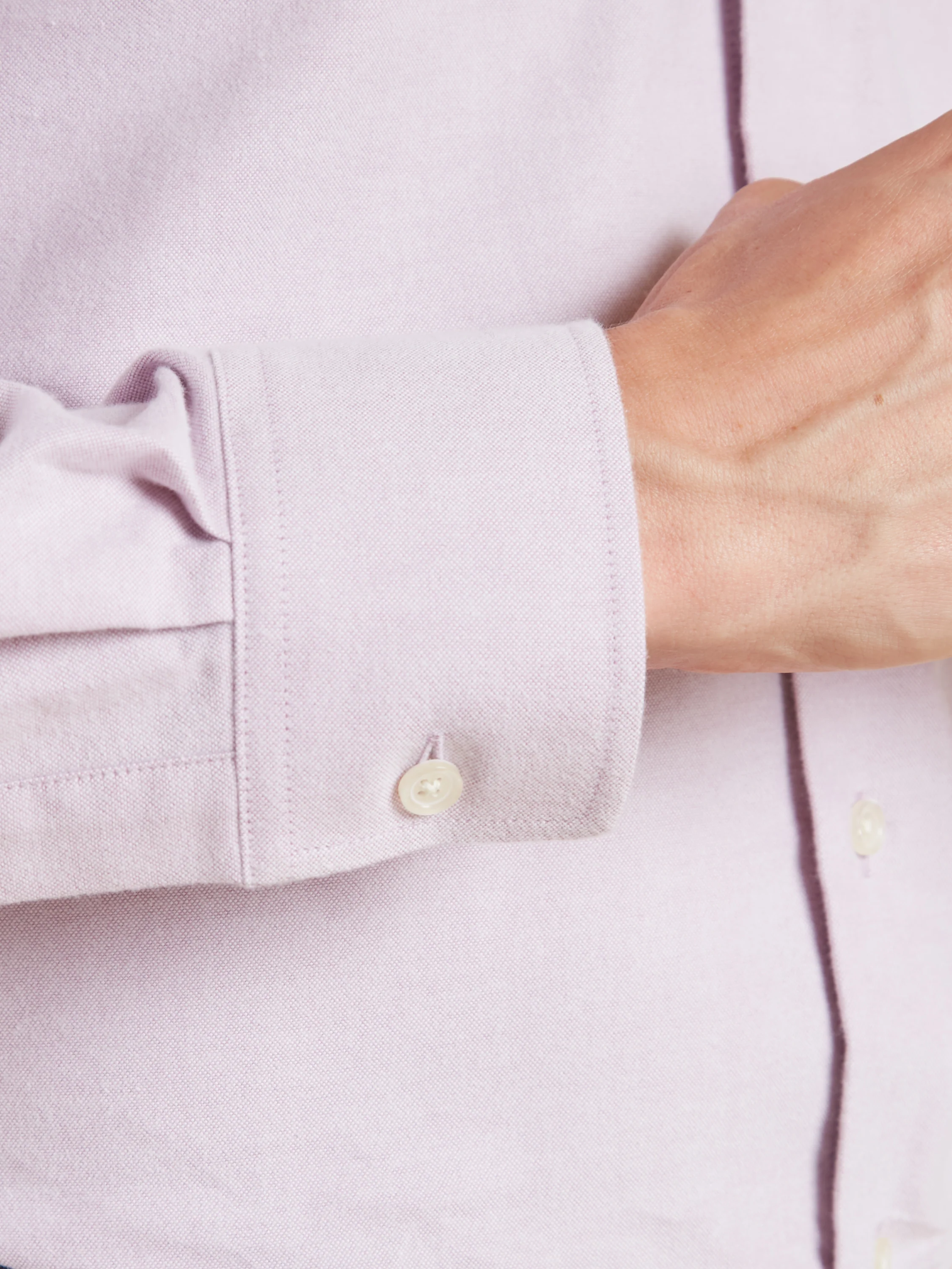 Regular Fit Brushed Cotton Shirt - Lilac - Image 3
