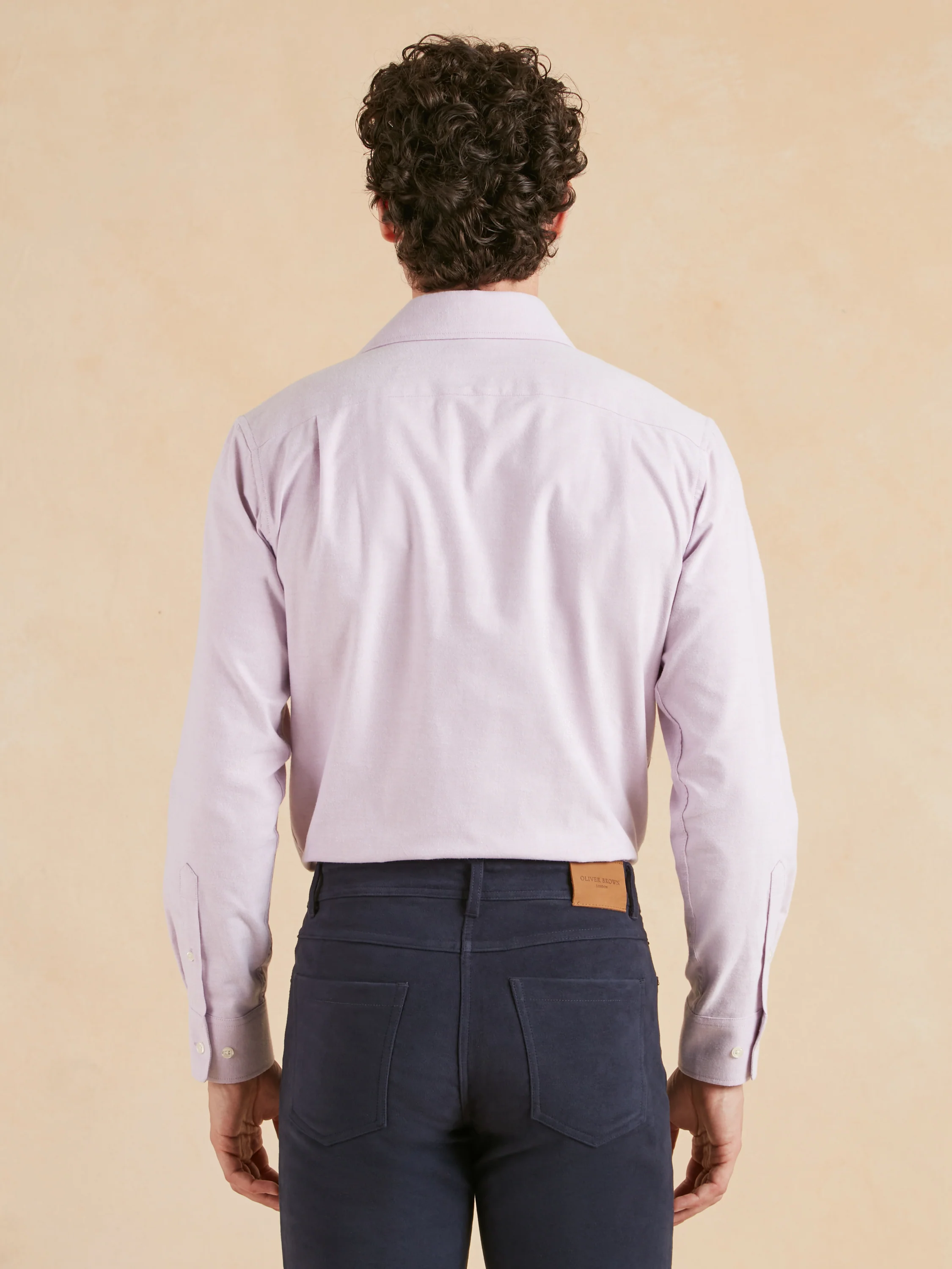 Regular Fit Brushed Cotton Shirt - Lilac - Image 4