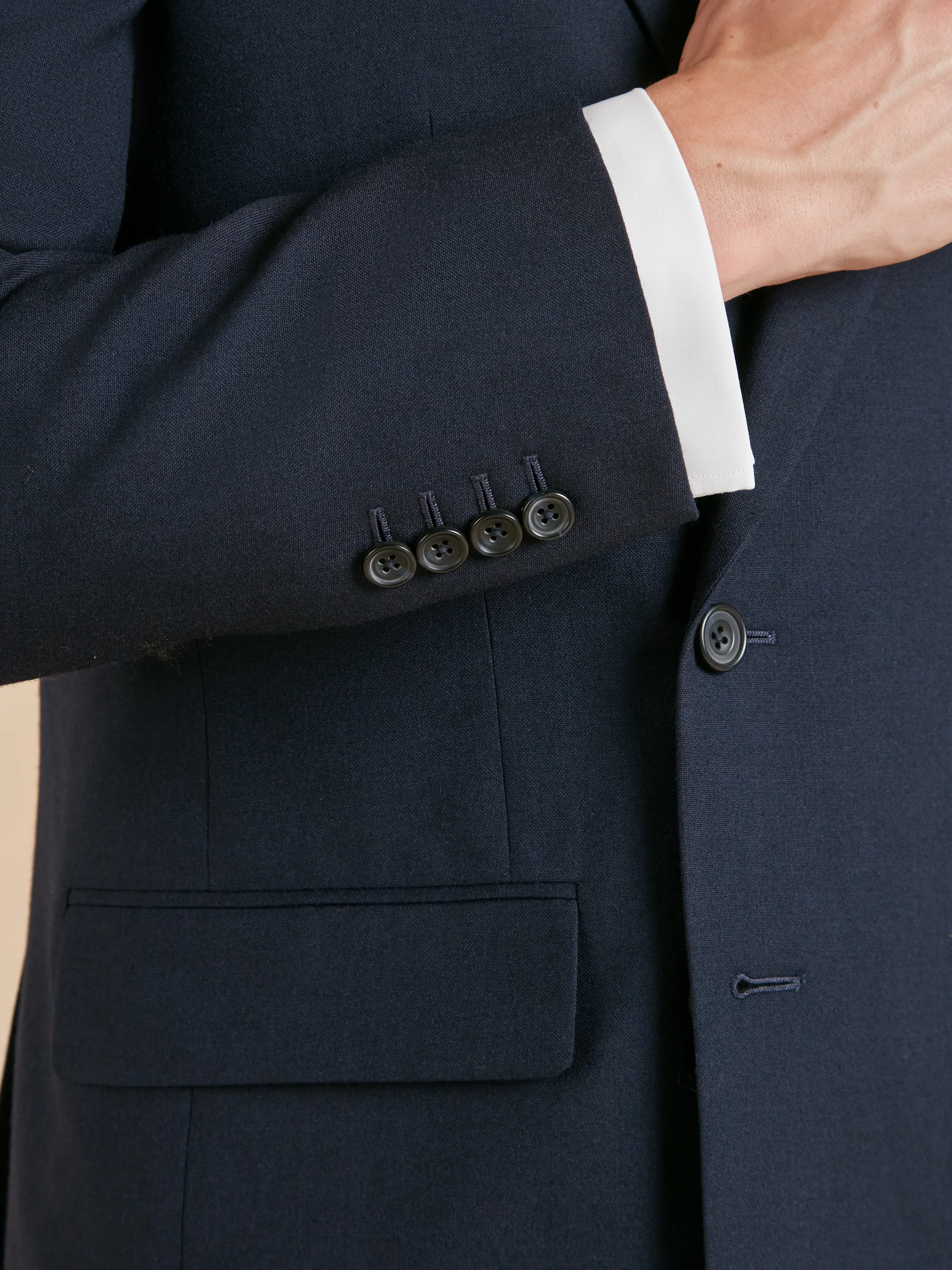Cadogan Classic Fit Suit - Navy Plain Weave Wool - Image 5