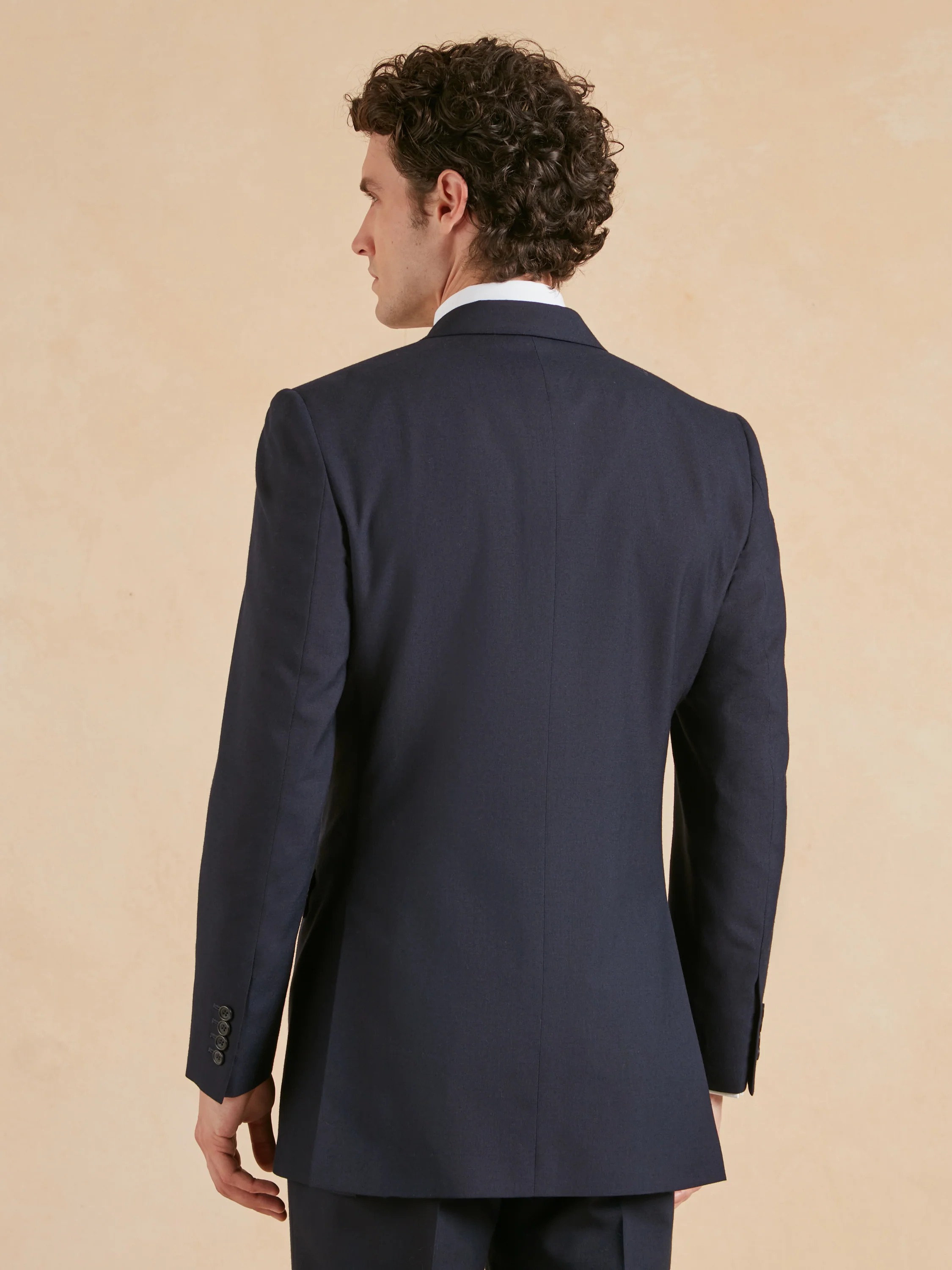 Cadogan Classic Fit Suit - Navy Plain Weave Wool - Image 6