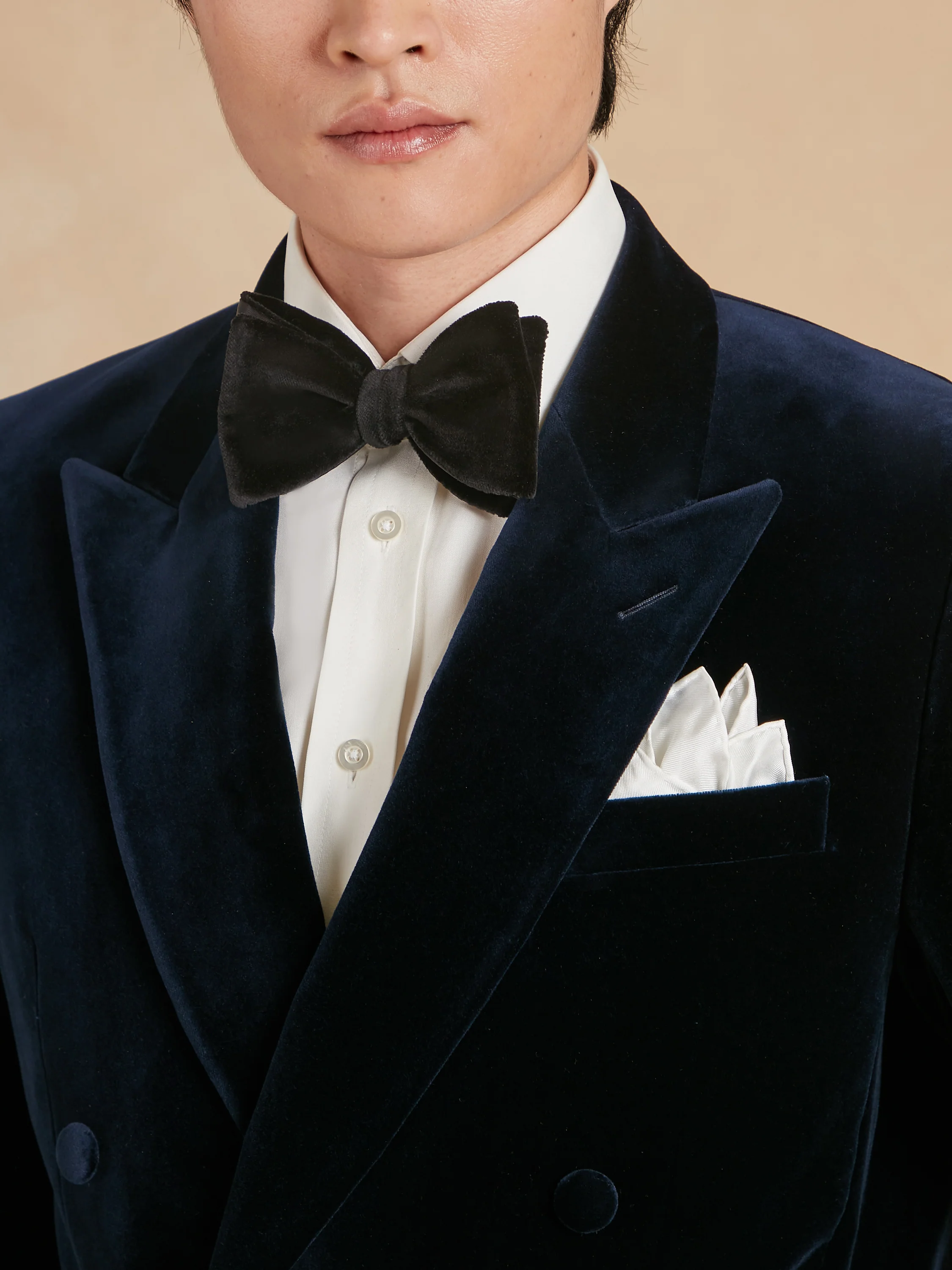 Cadogan Smoking Jacket - Navy Velvet - Image 4