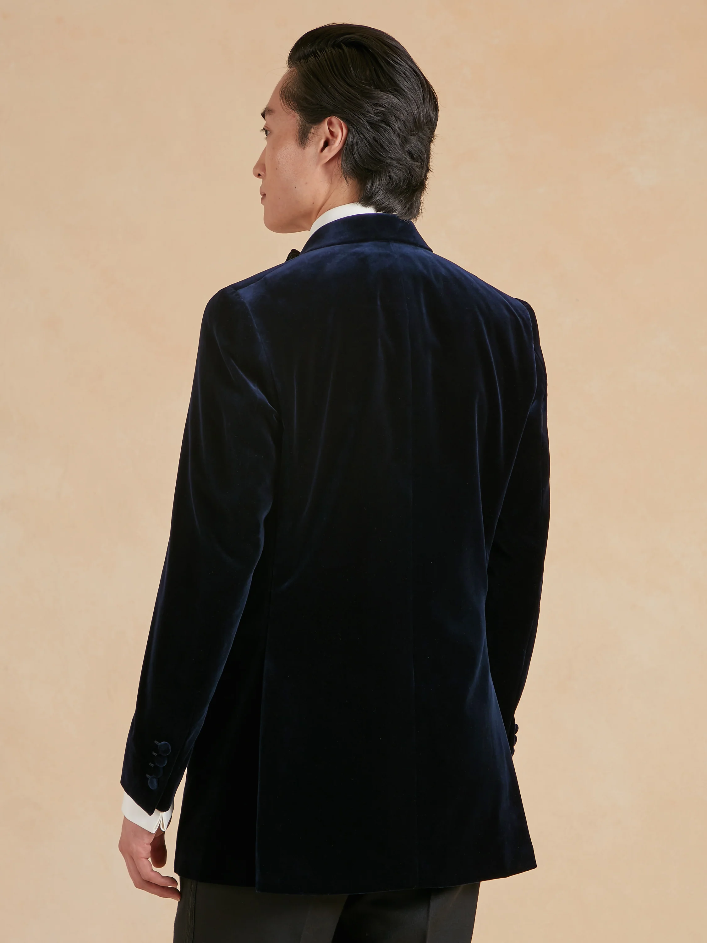 Cadogan Smoking Jacket - Navy Velvet - Image 5