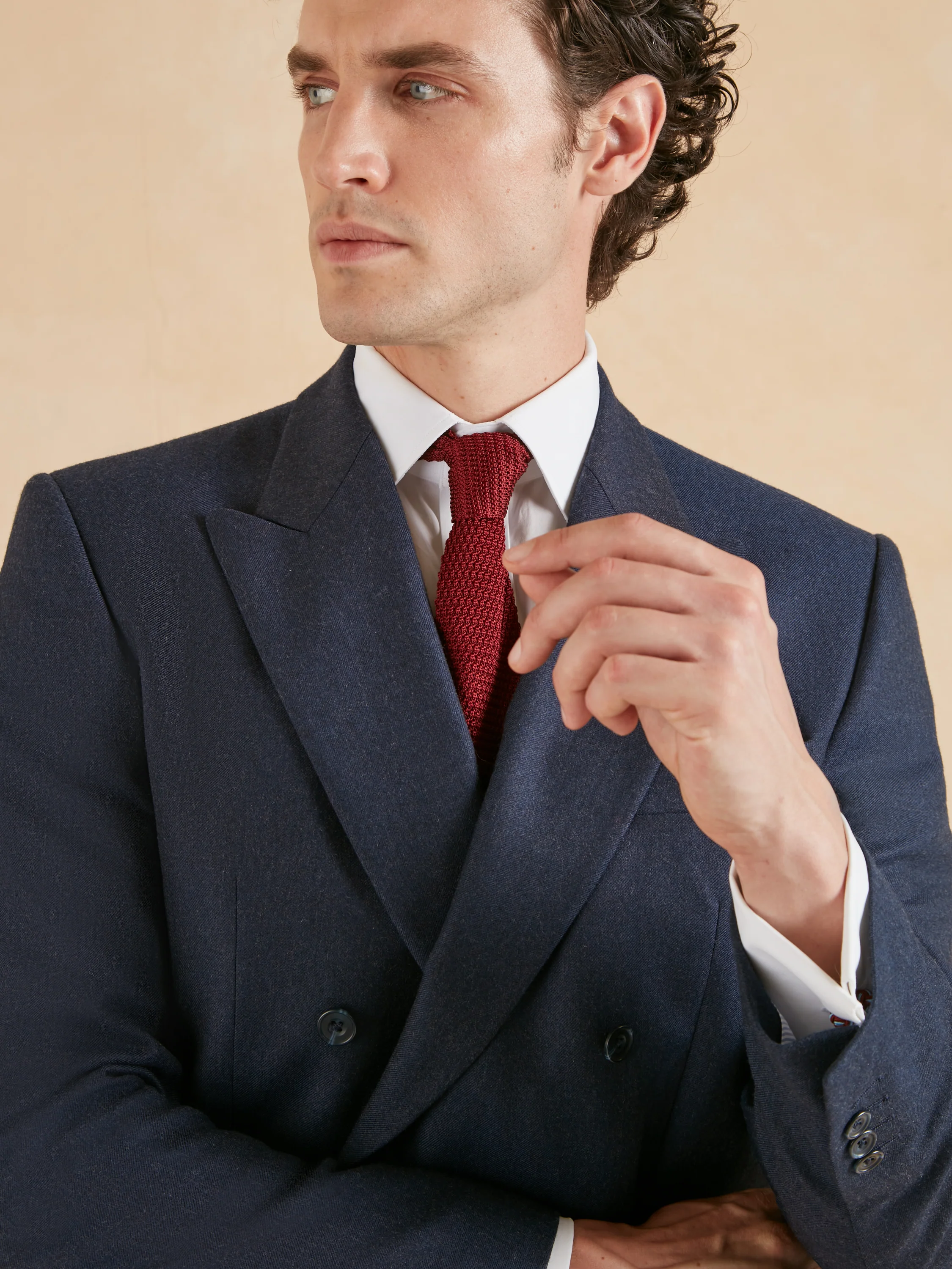 Cadogan Classic Fit Suit - Airforce Blue Twill Wool - Image 3