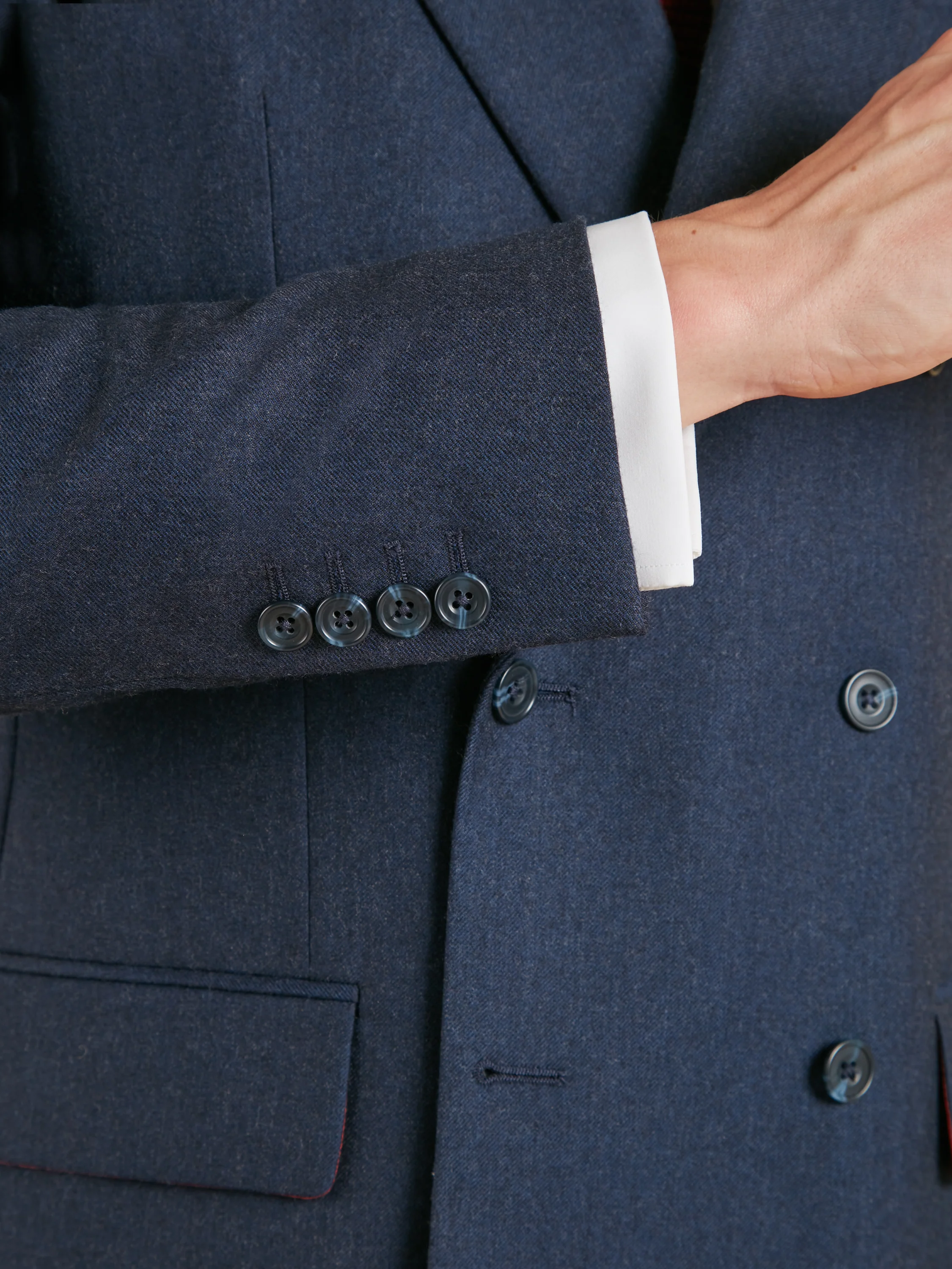 Cadogan Classic Fit Suit - Airforce Blue Twill Wool - Image 4