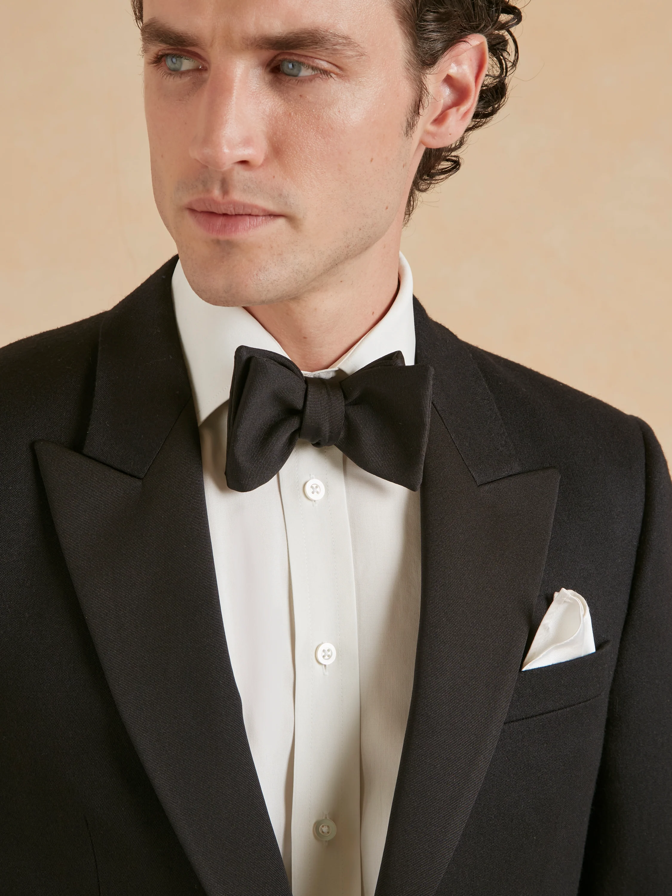 Carlyle Dinner Jacket - Black Barathea - Image 3