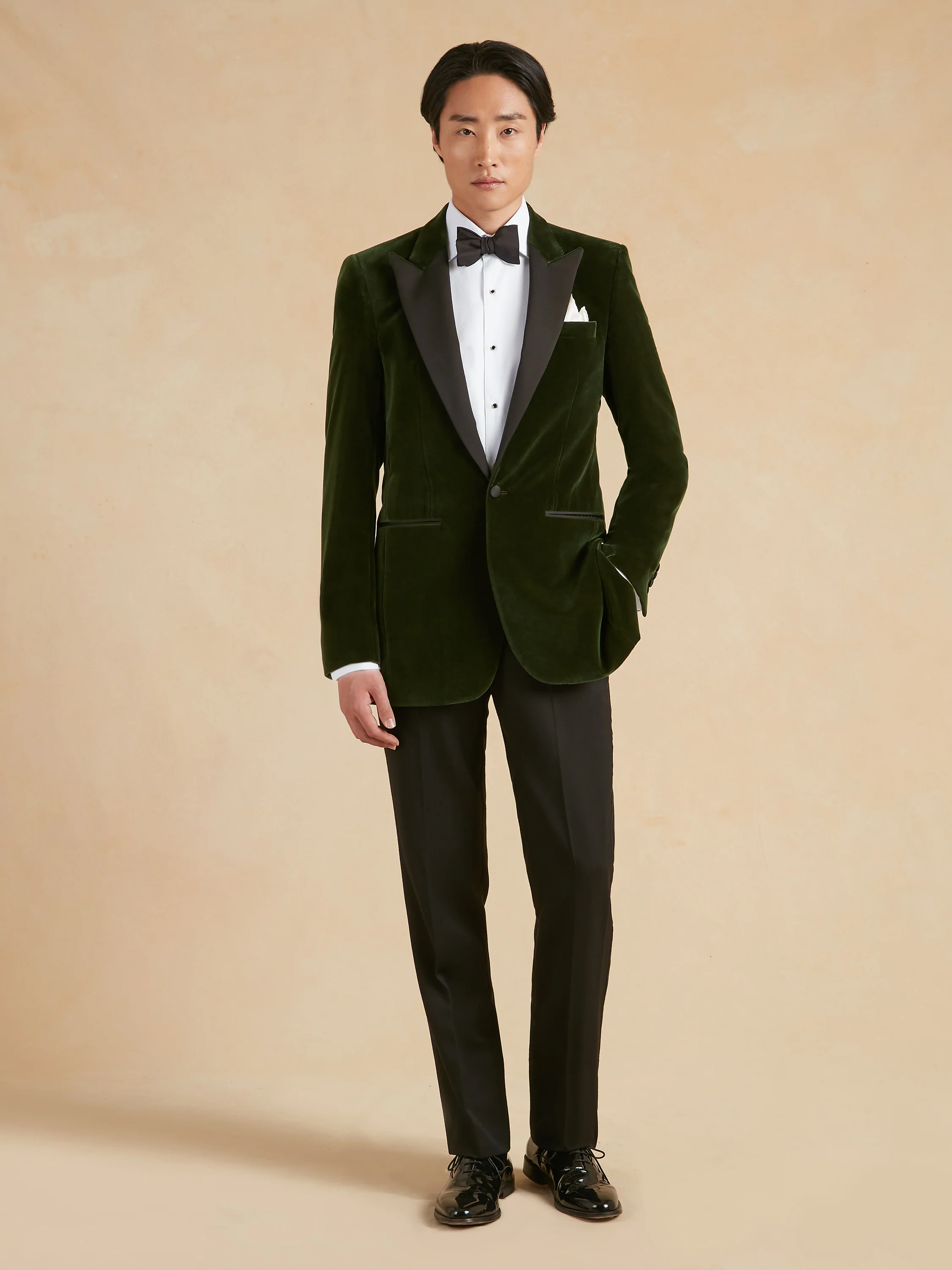 Carlyle Smoking Jacket - Green Velvet - Image 2