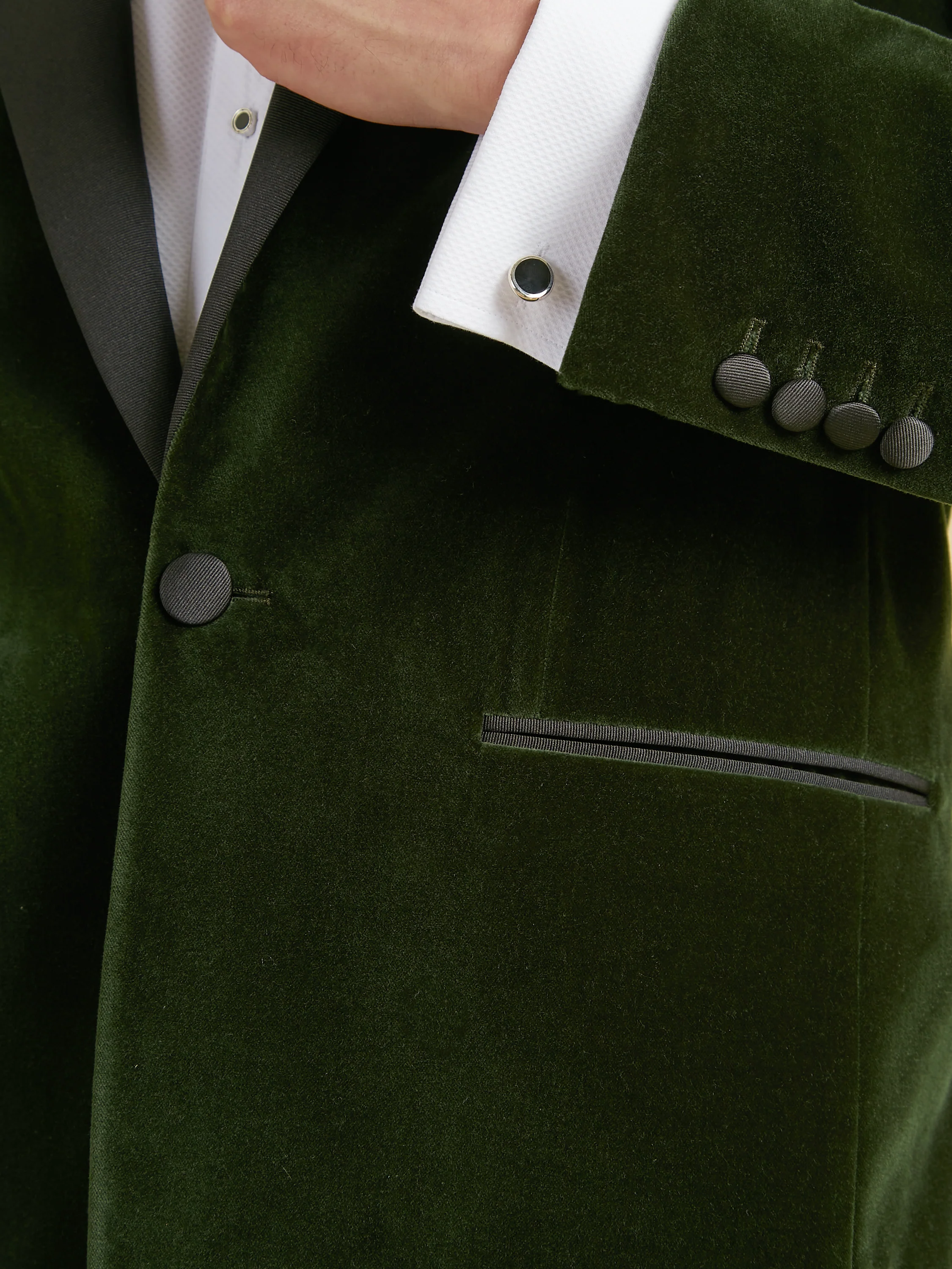 Carlyle Smoking Jacket - Green Velvet - Image 4