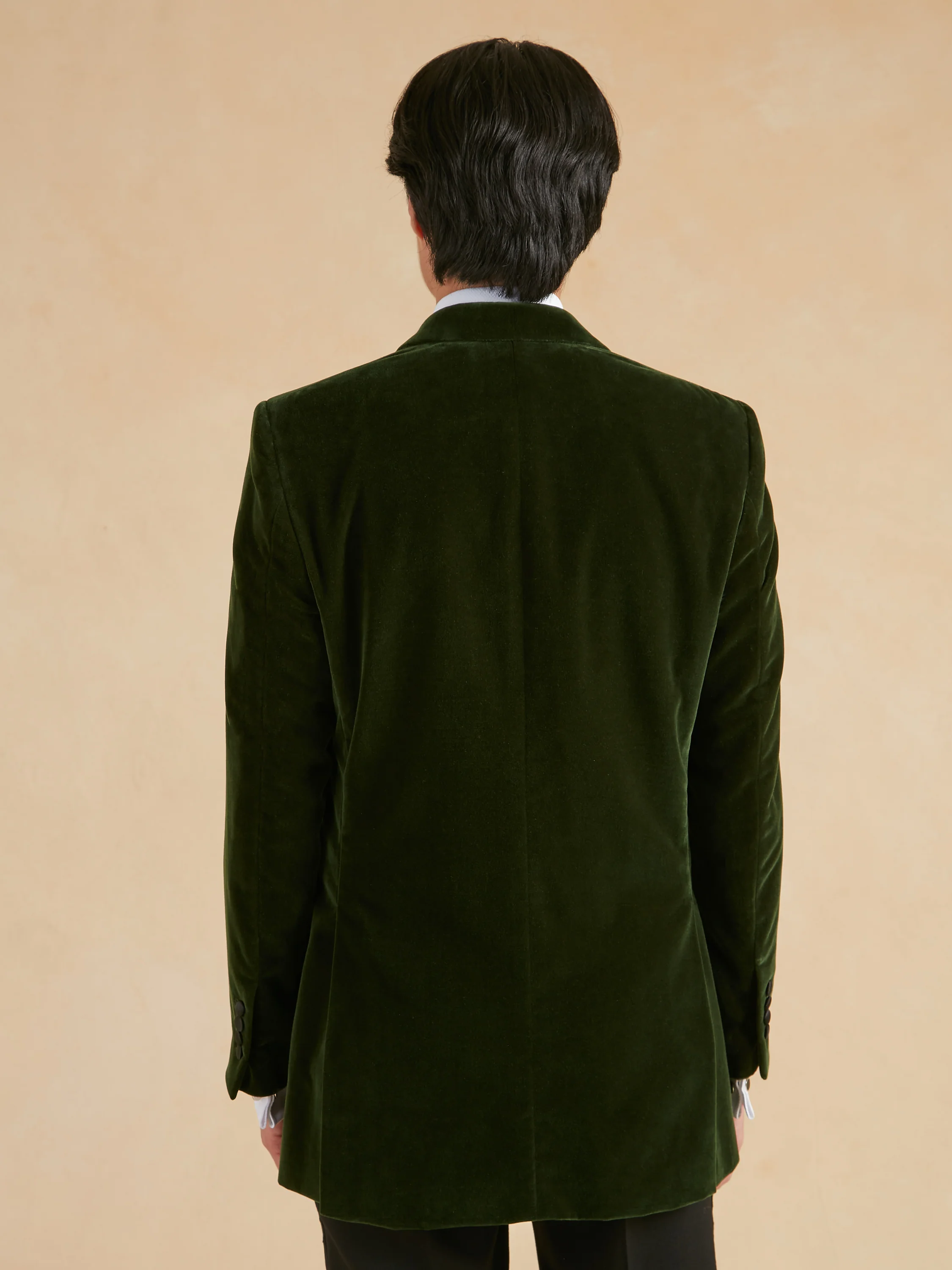 Carlyle Smoking Jacket - Green Velvet - Image 5