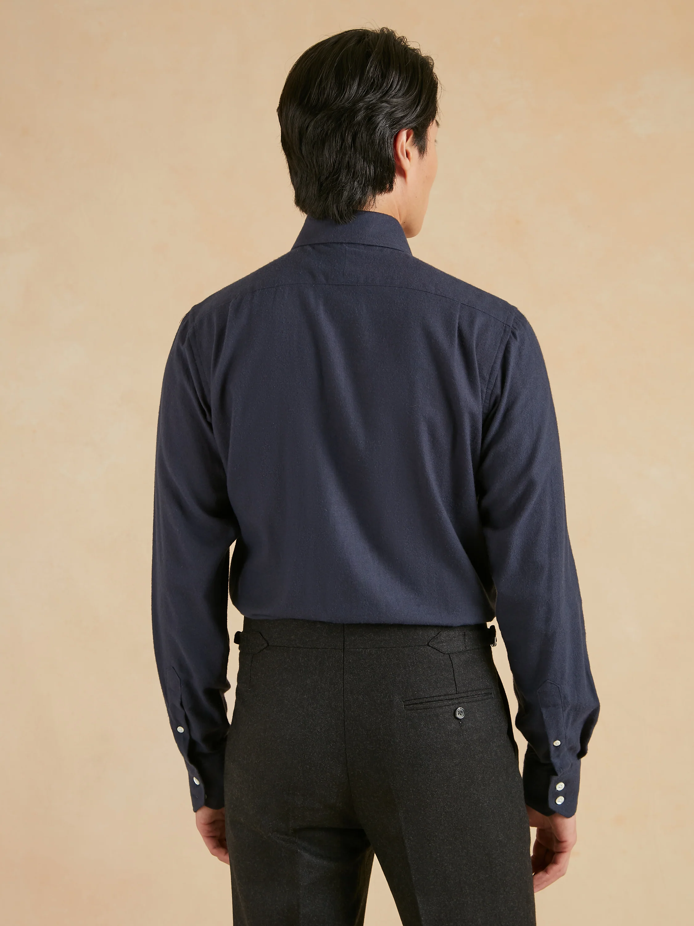 Regular Fit Shirt- Cashmere Blend Navy - Image 4