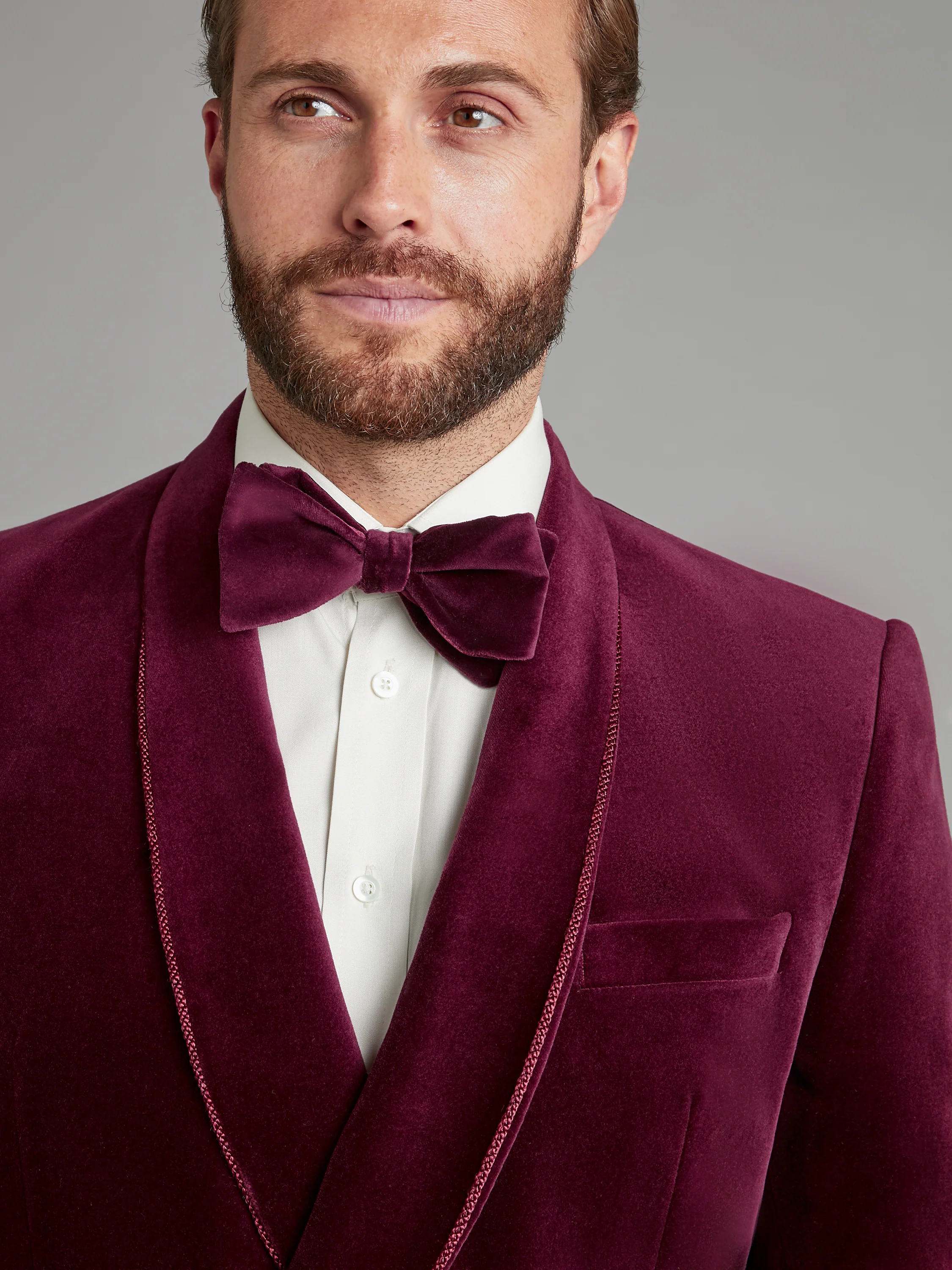Caversham Smoking Jacket - Burgundy Velvet - Image 3