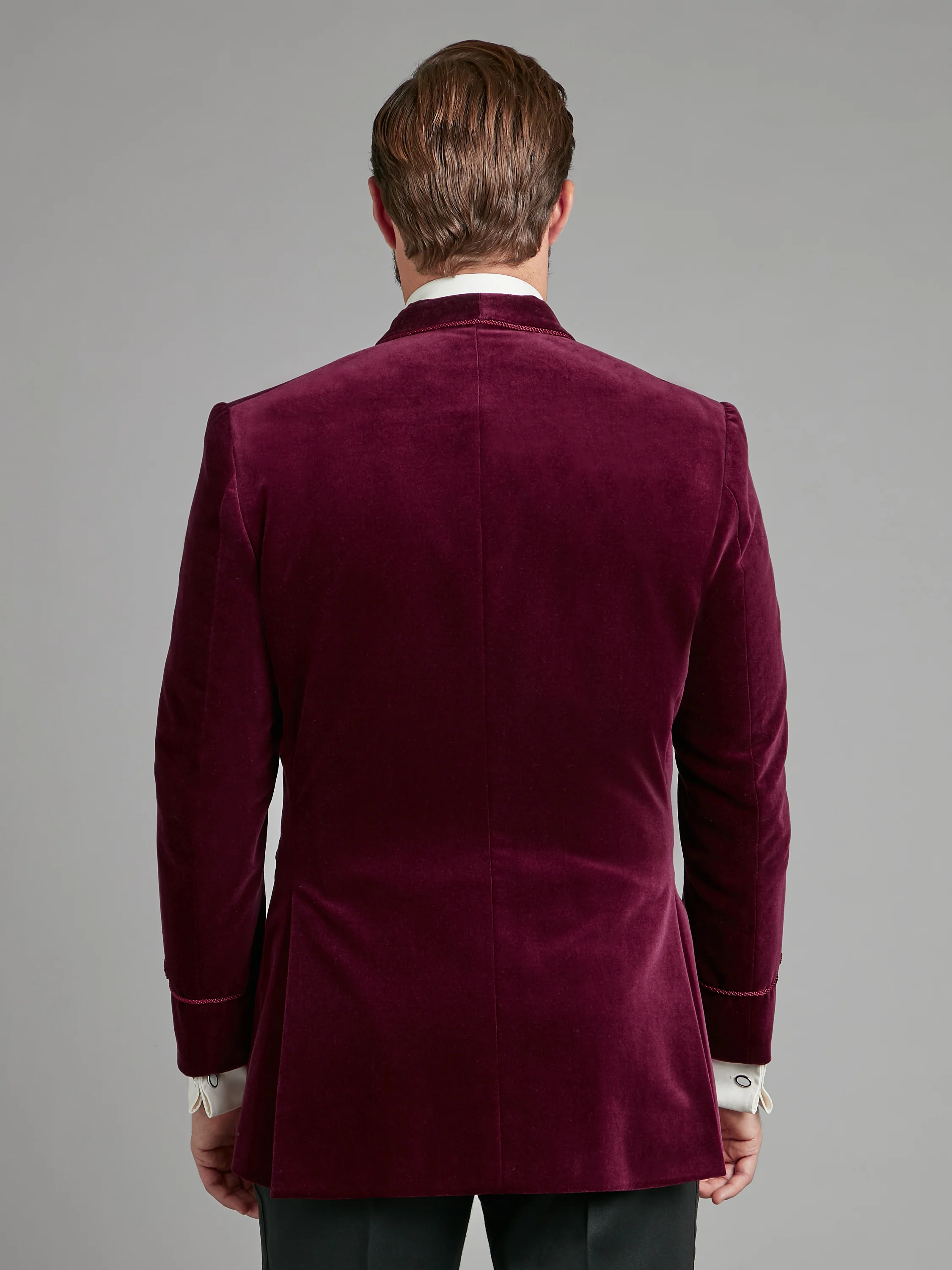 Caversham Smoking Jacket - Burgundy Velvet - Image 6