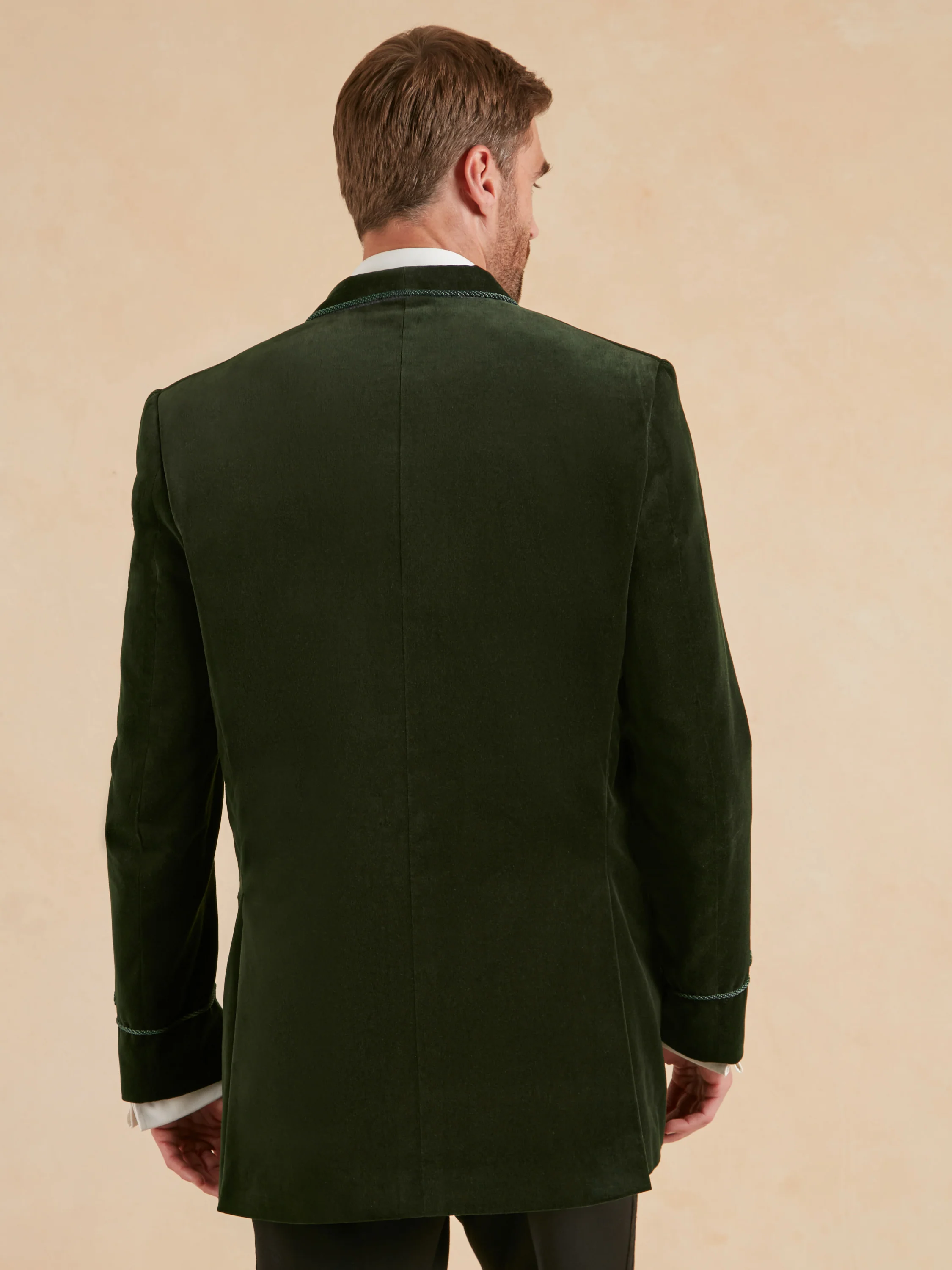 Caversham Smoking Jacket - Green Velvet - Image 6