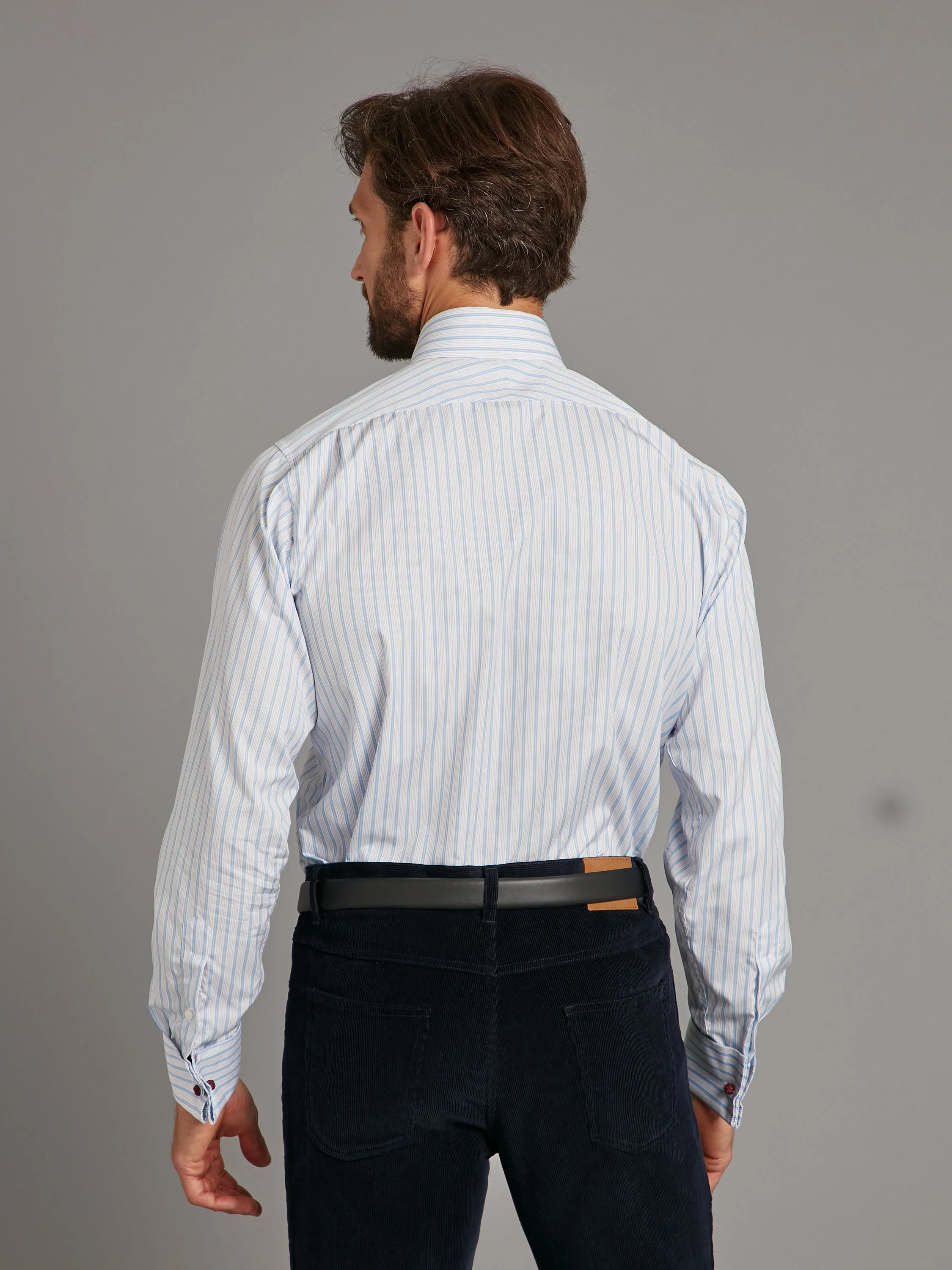 City Shirt Poplin - Blue White Stripe - Image 4
