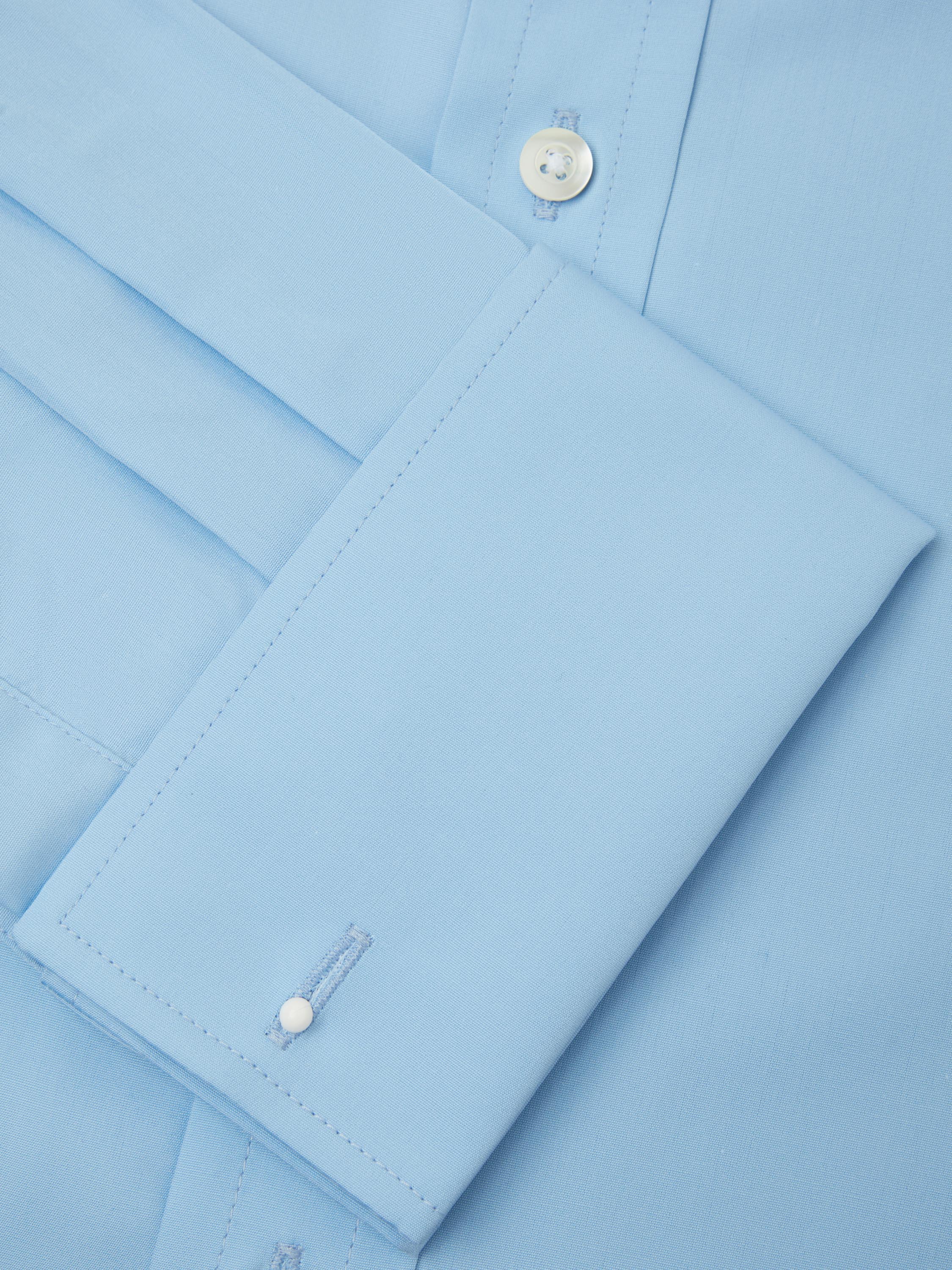 Collarless Shirt - Blue - Image 3