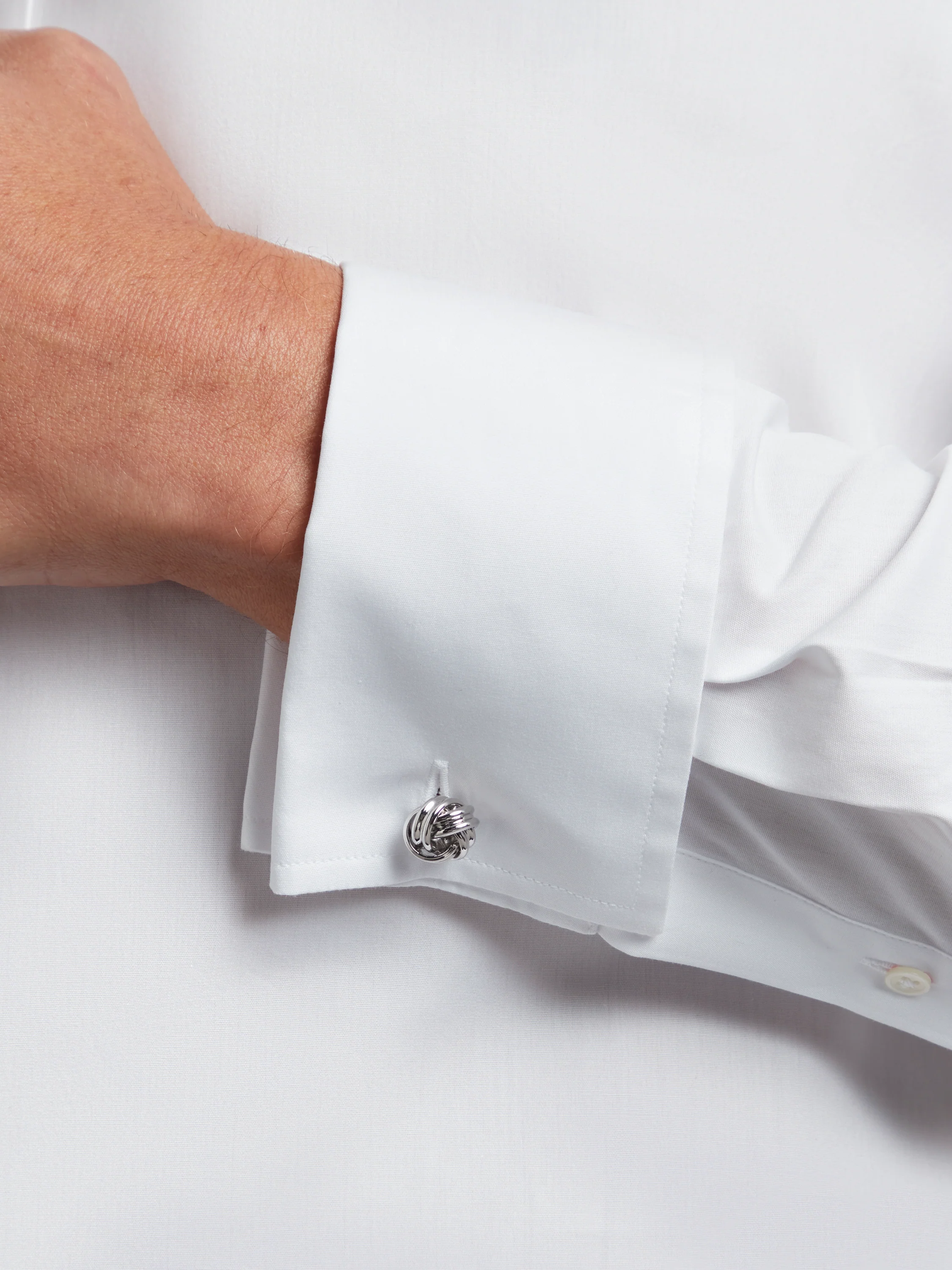 Collarless Shirt - White - Image 3