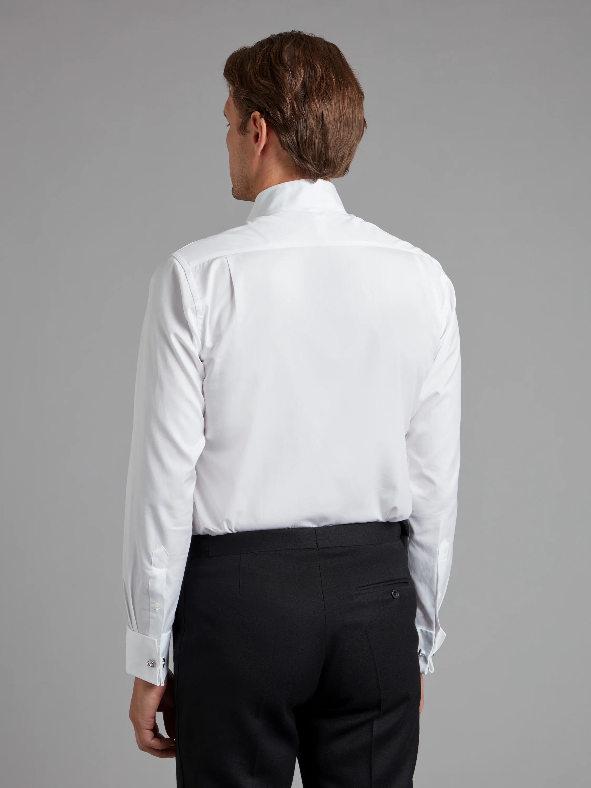 Collarless Shirt - White - Image 4