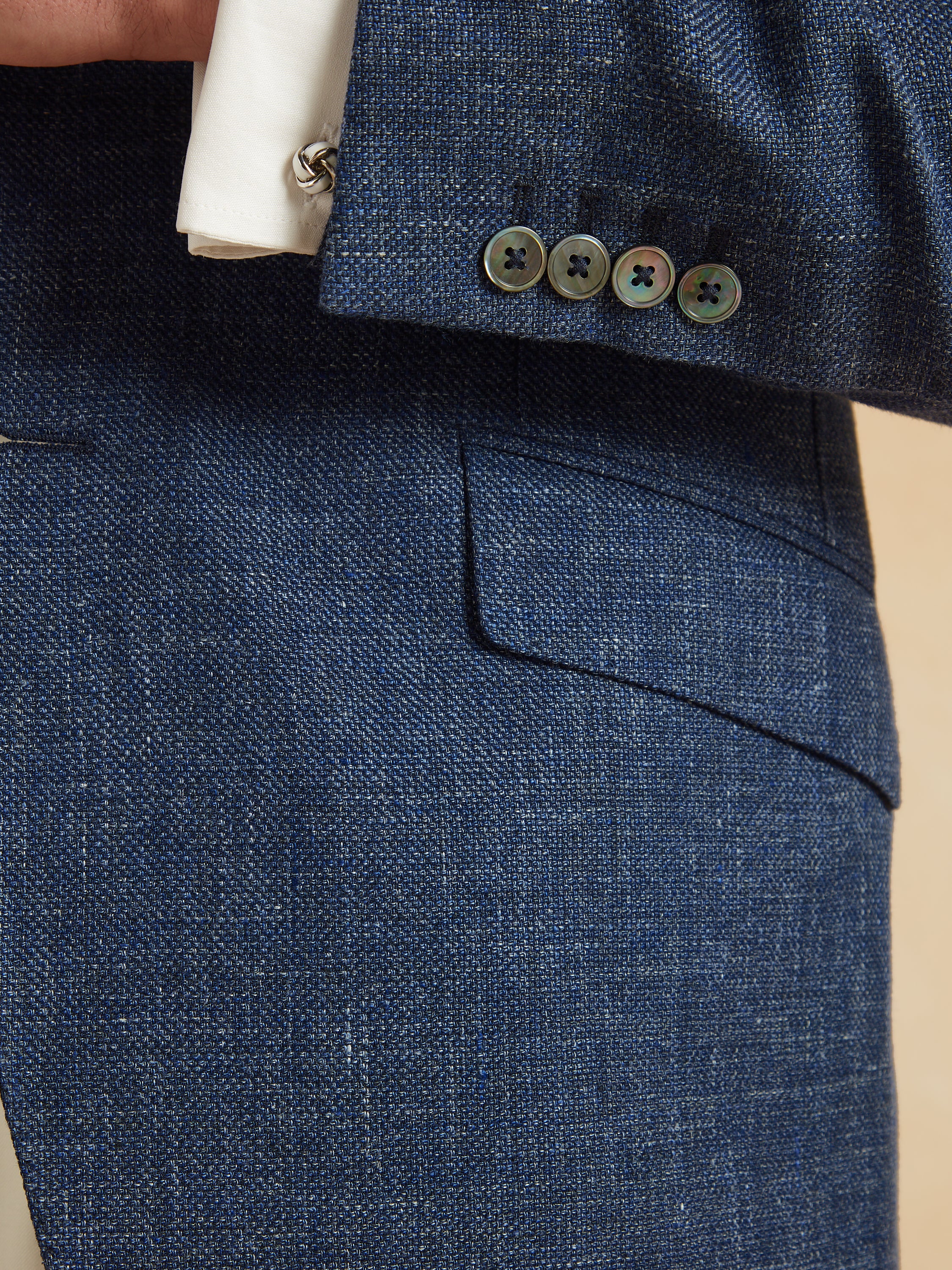 Deconstructed Jacket Linen and Wool - Indigo Blue - Image 3