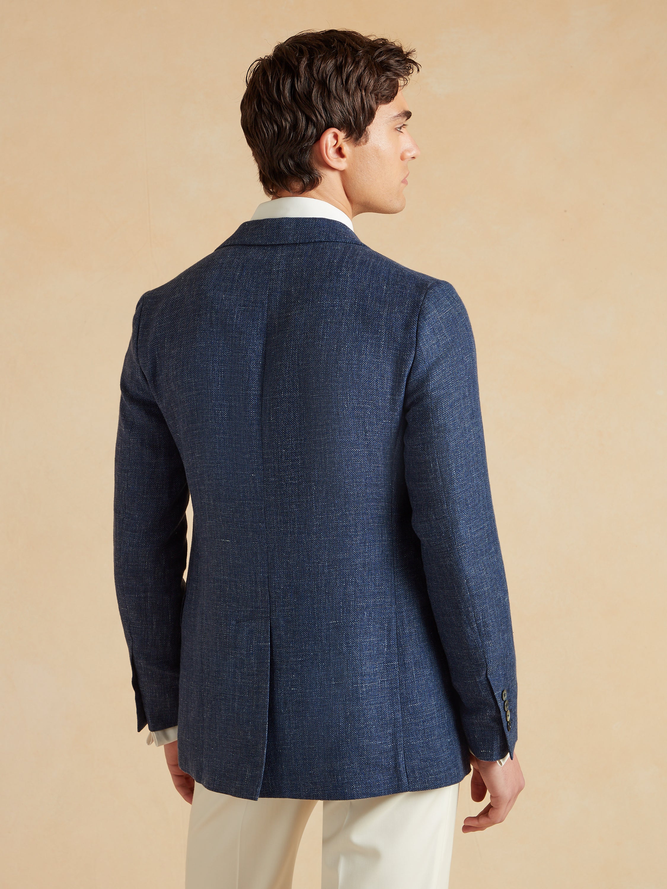 Deconstructed Jacket Linen and Wool - Indigo Blue - Image 4