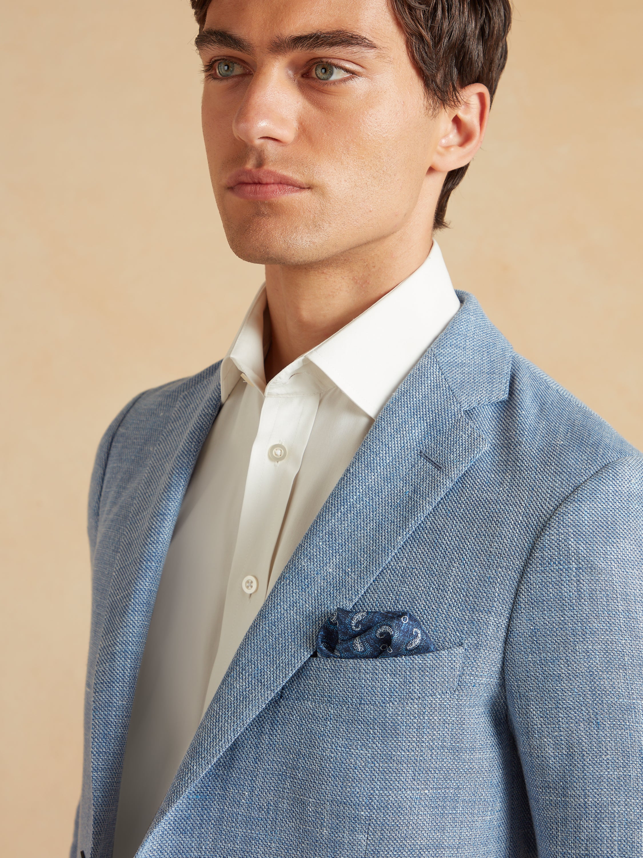 Deconstructed Jacket Linen and Wool - Light Blue - Image 2