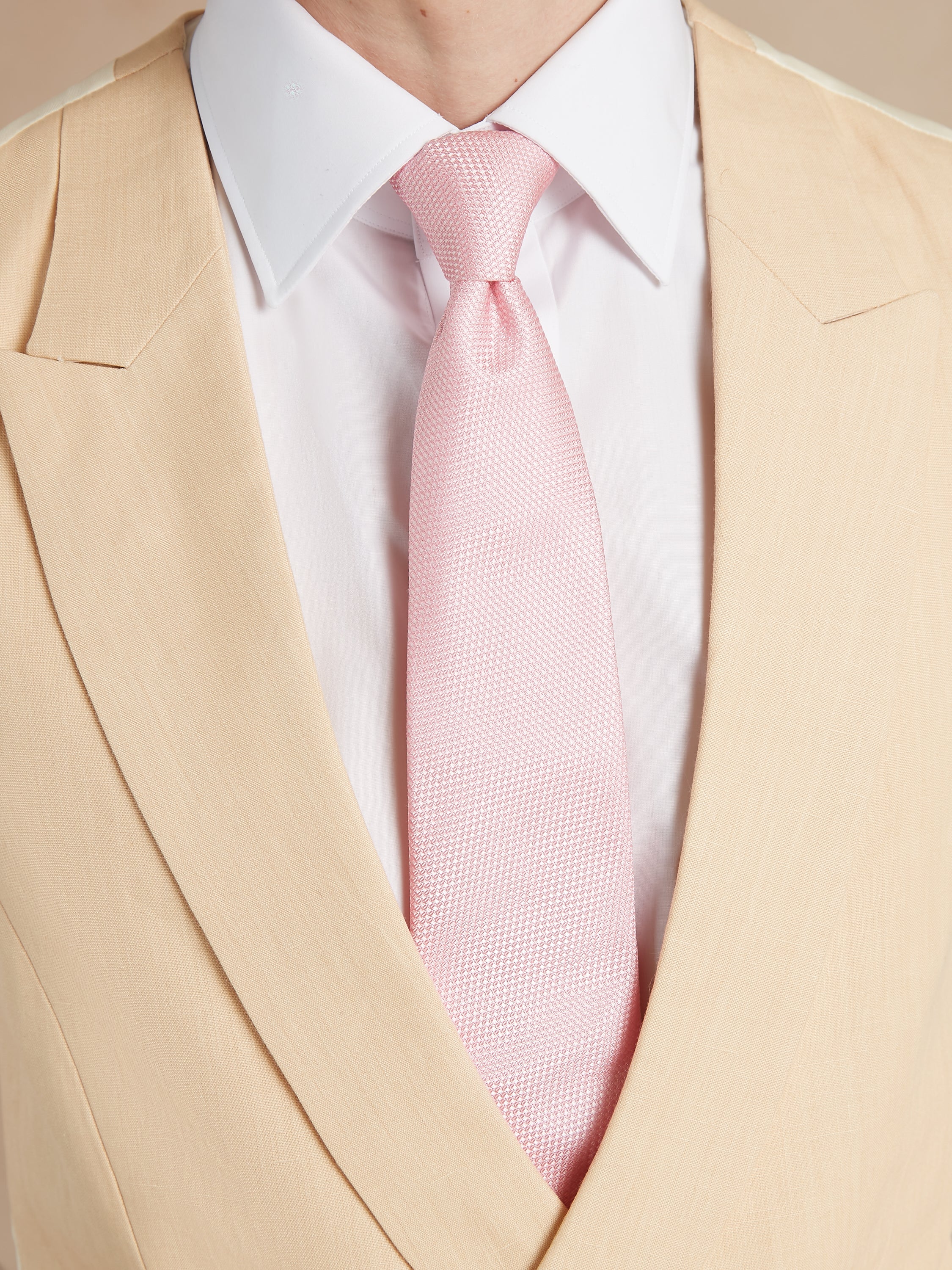 Double Breasted Linen Waistcoat - Beige - Image 3