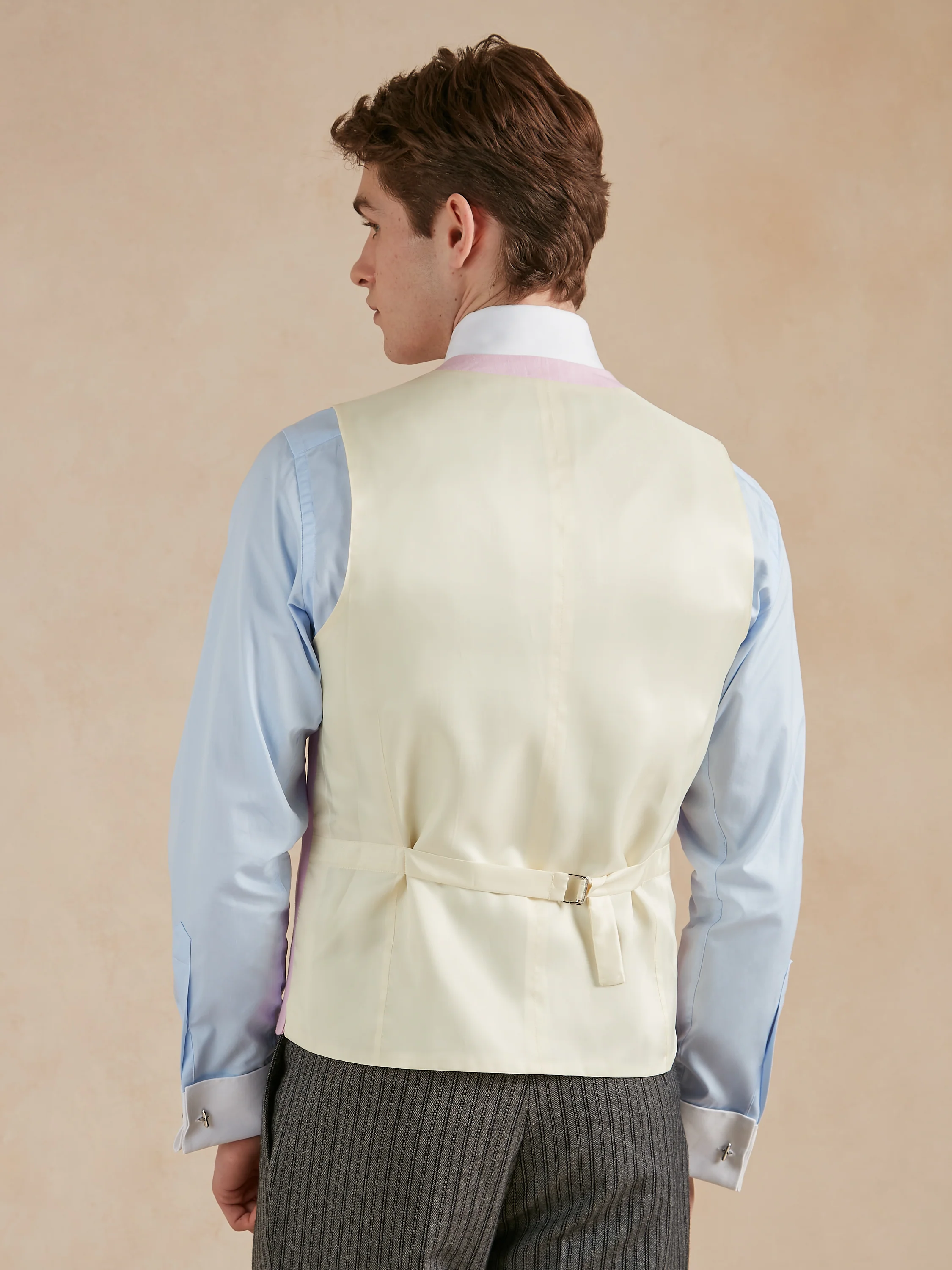 Double Breasted Linen Waistcoat - Pink - Image 4