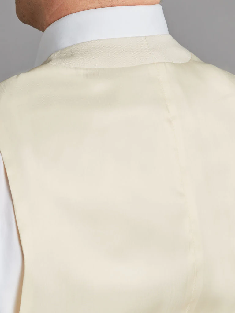 Double Breasted Wool Waistcoat - Cream - Image 3