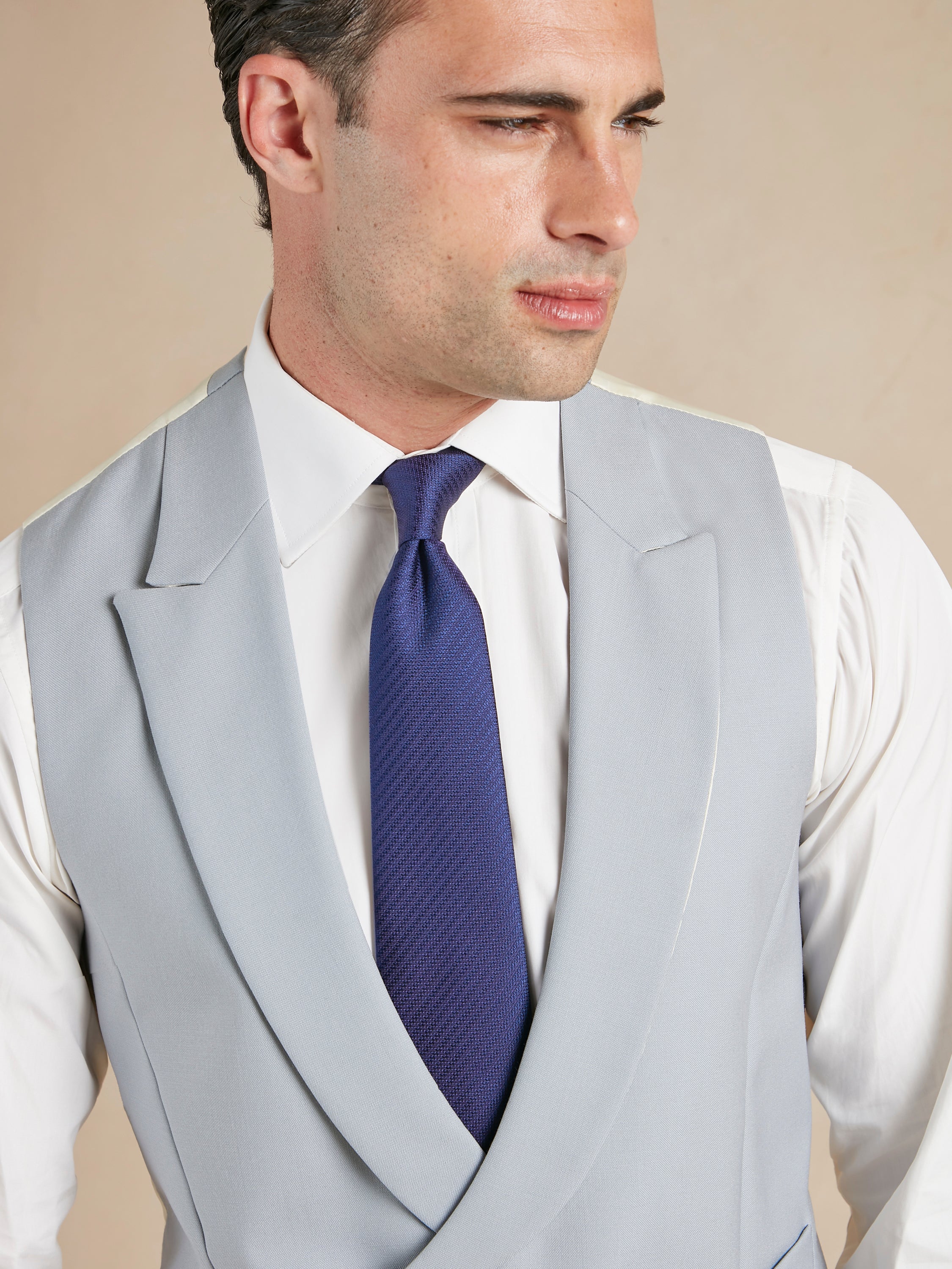 Double Breasted Wool Waistcoat - Grey - Image 3
