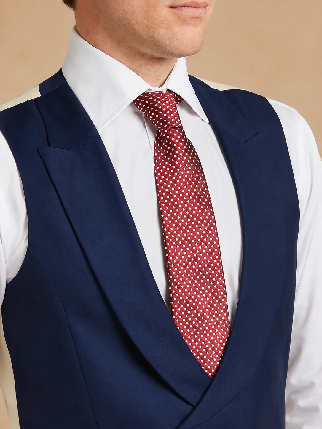 Double Breasted Wool Waistcoat - Navy - Image 3