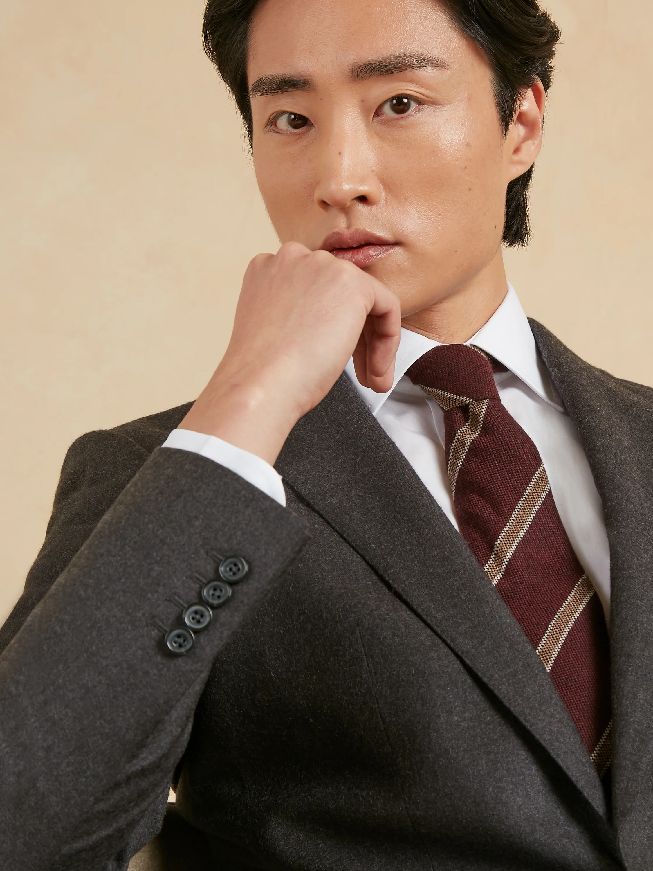 Eaton Classic Fit Suit - Grey Flannel Wool - Image 3