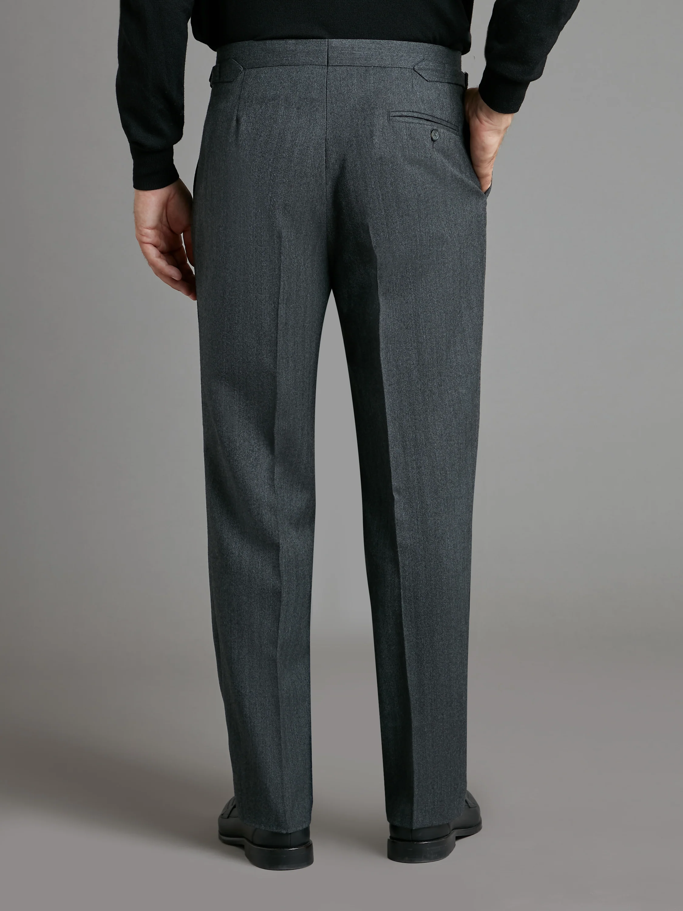 Eaton Classic Fit Suit - Grey Herringbone Wool - Image 7