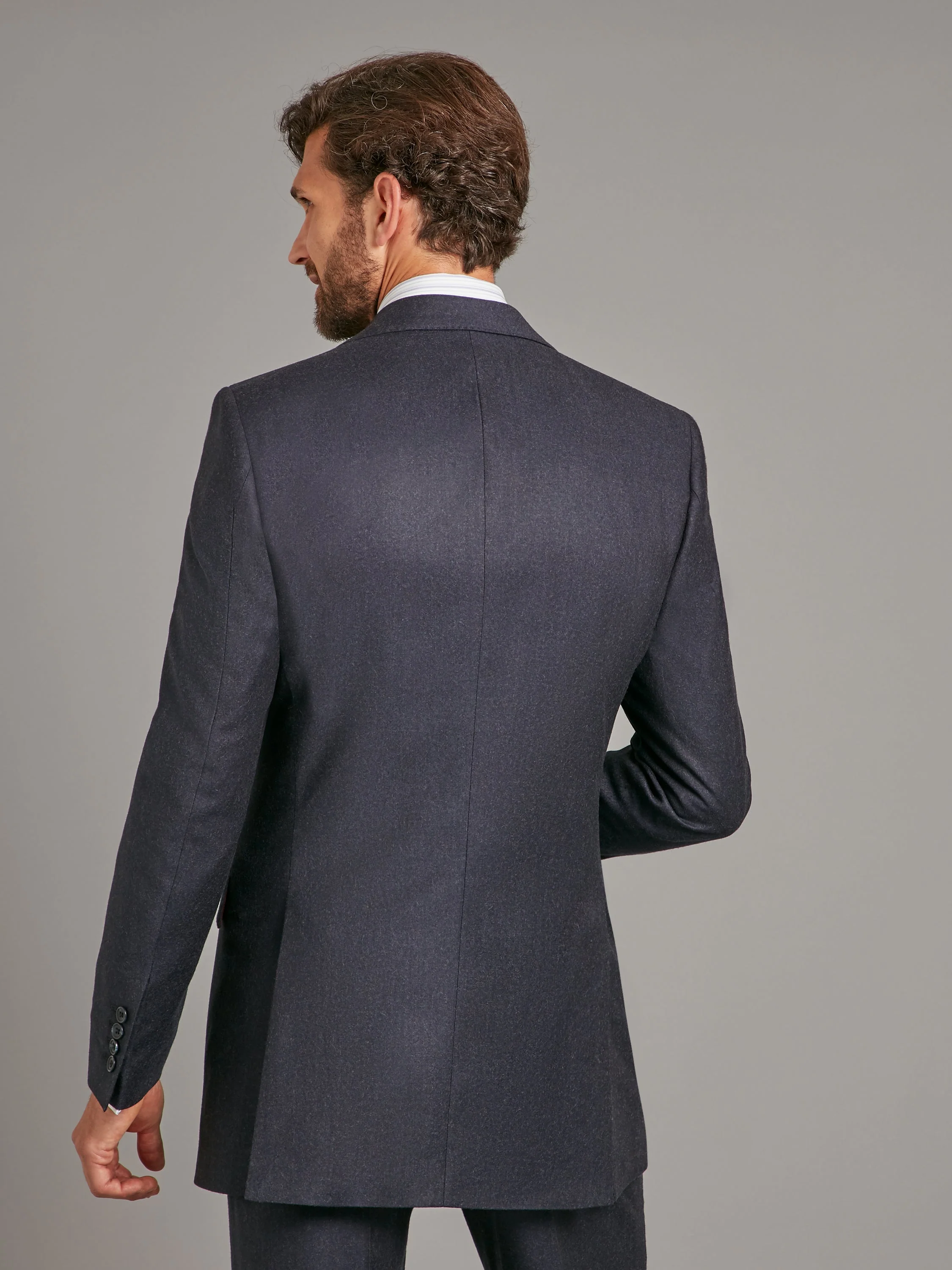 Eaton Classic Fit Suit - Navy Flannel Wool - Image 5