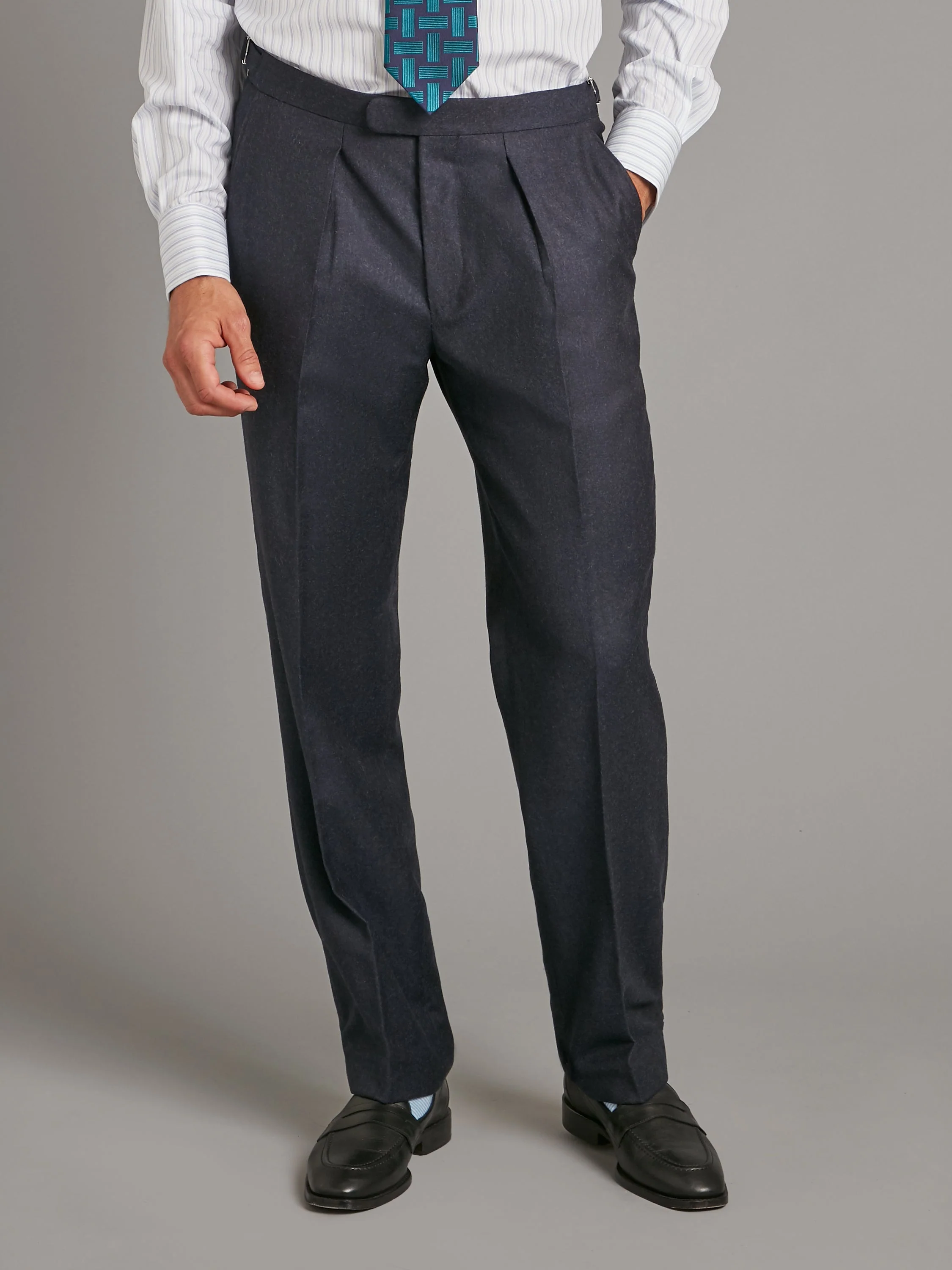 Eaton Classic Fit Suit - Navy Flannel Wool - Image 6
