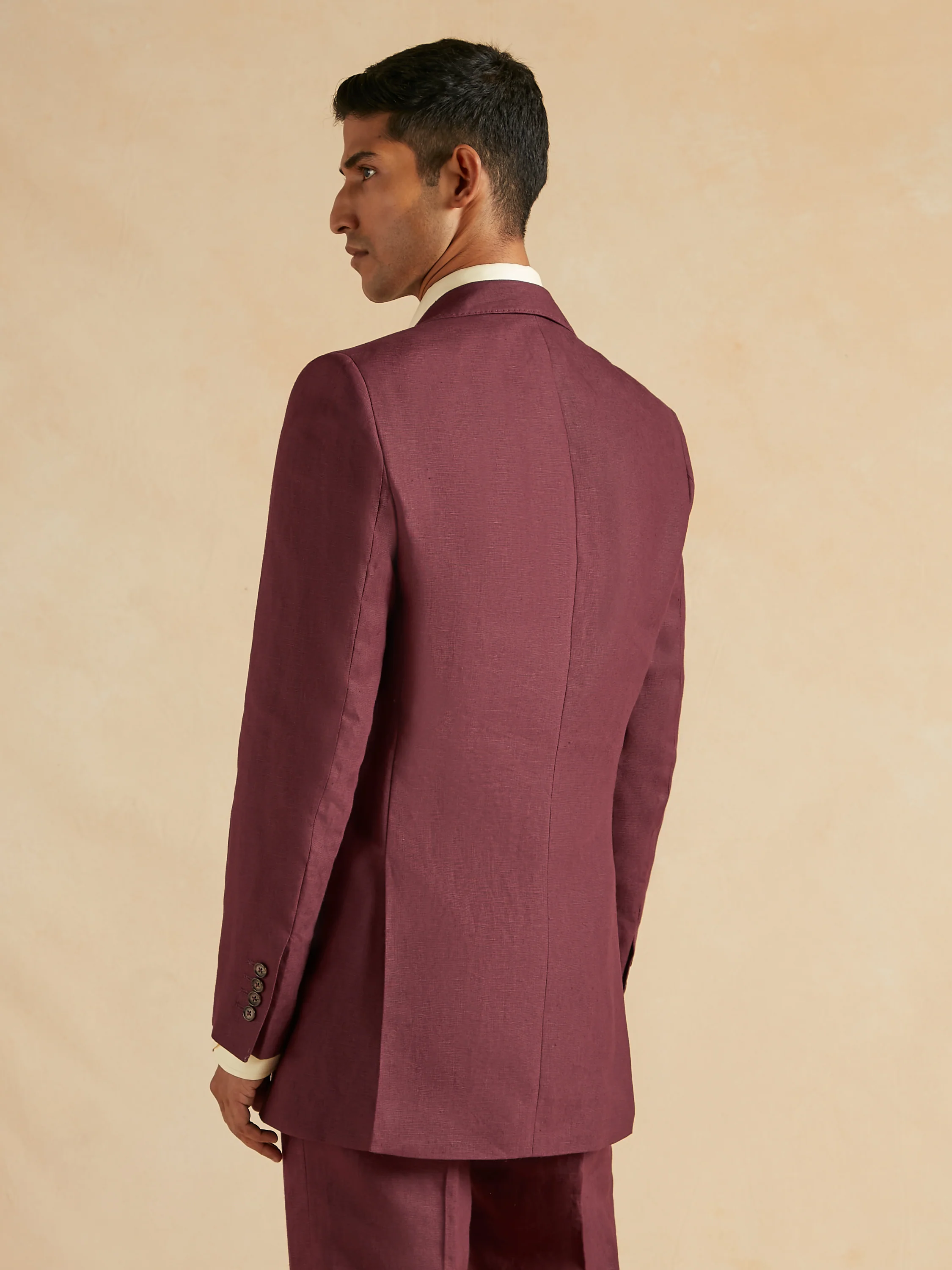 Eaton Jacket Irish Linen - Burgundy - Image 4