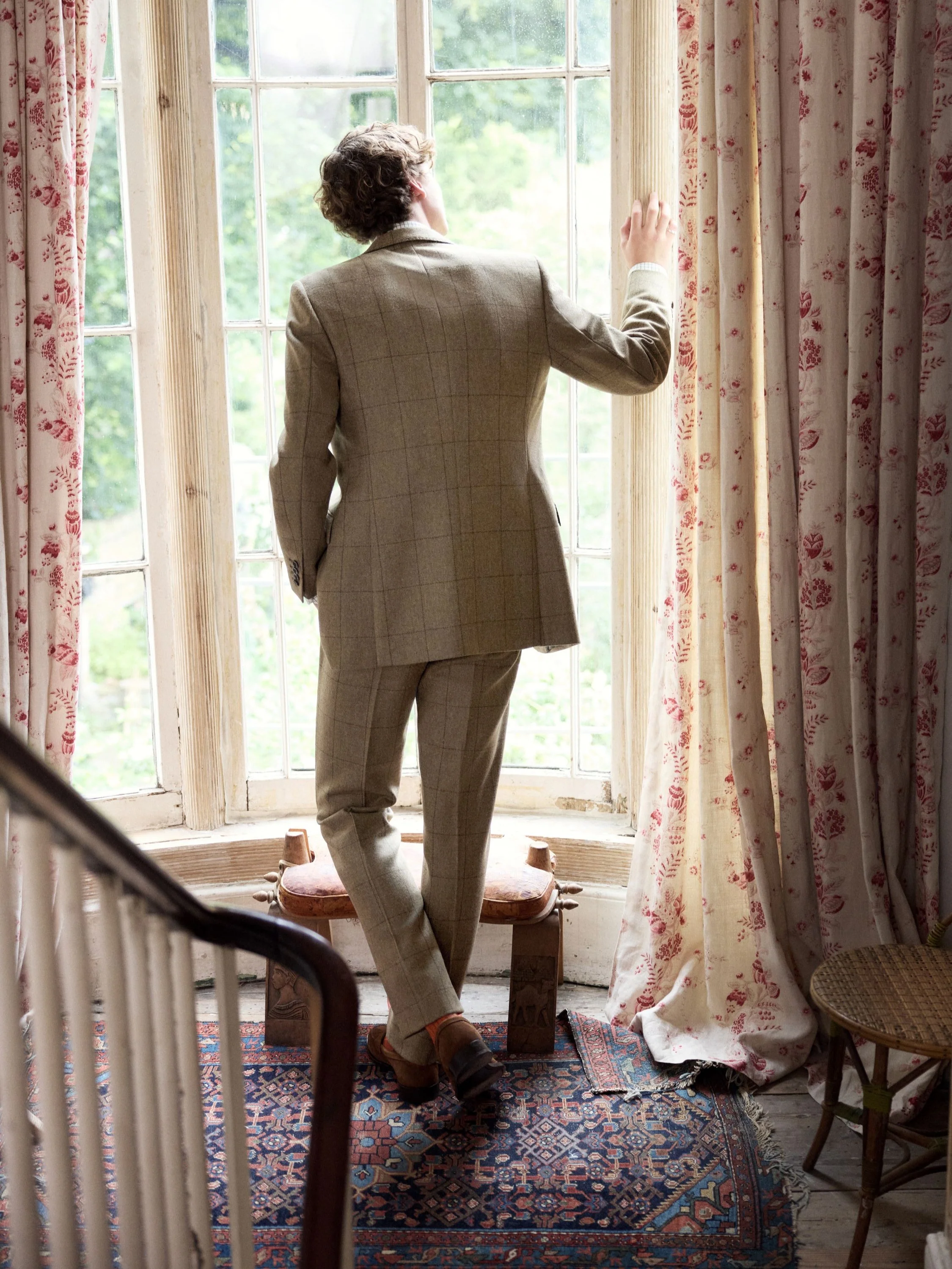 Eaton Jacket - Moss Windowpane Tweed - Image 2