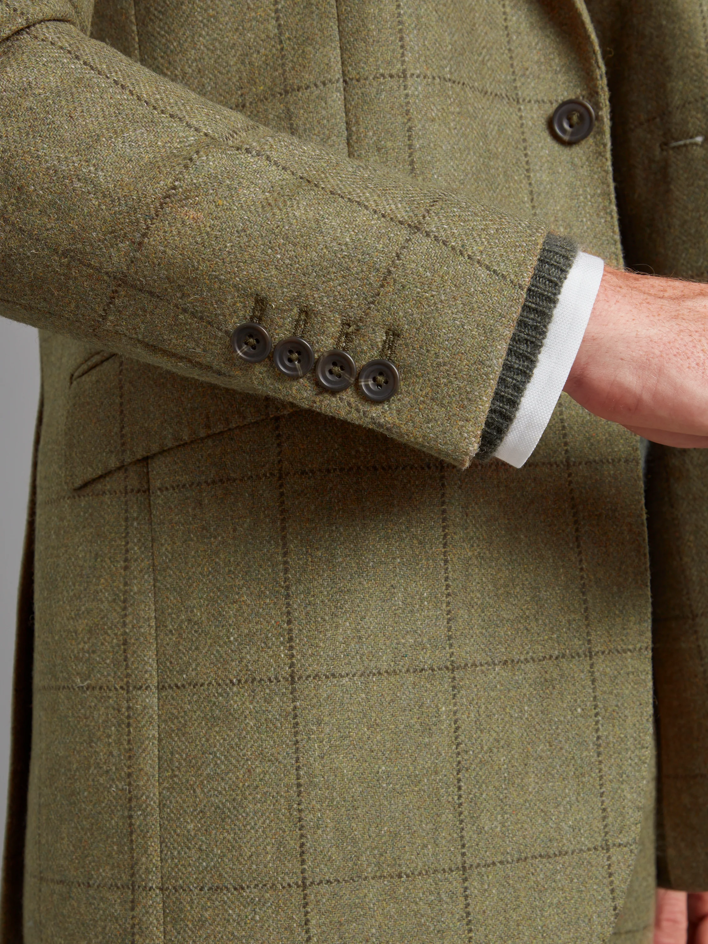Eaton Jacket - Moss Windowpane Tweed - Image 4