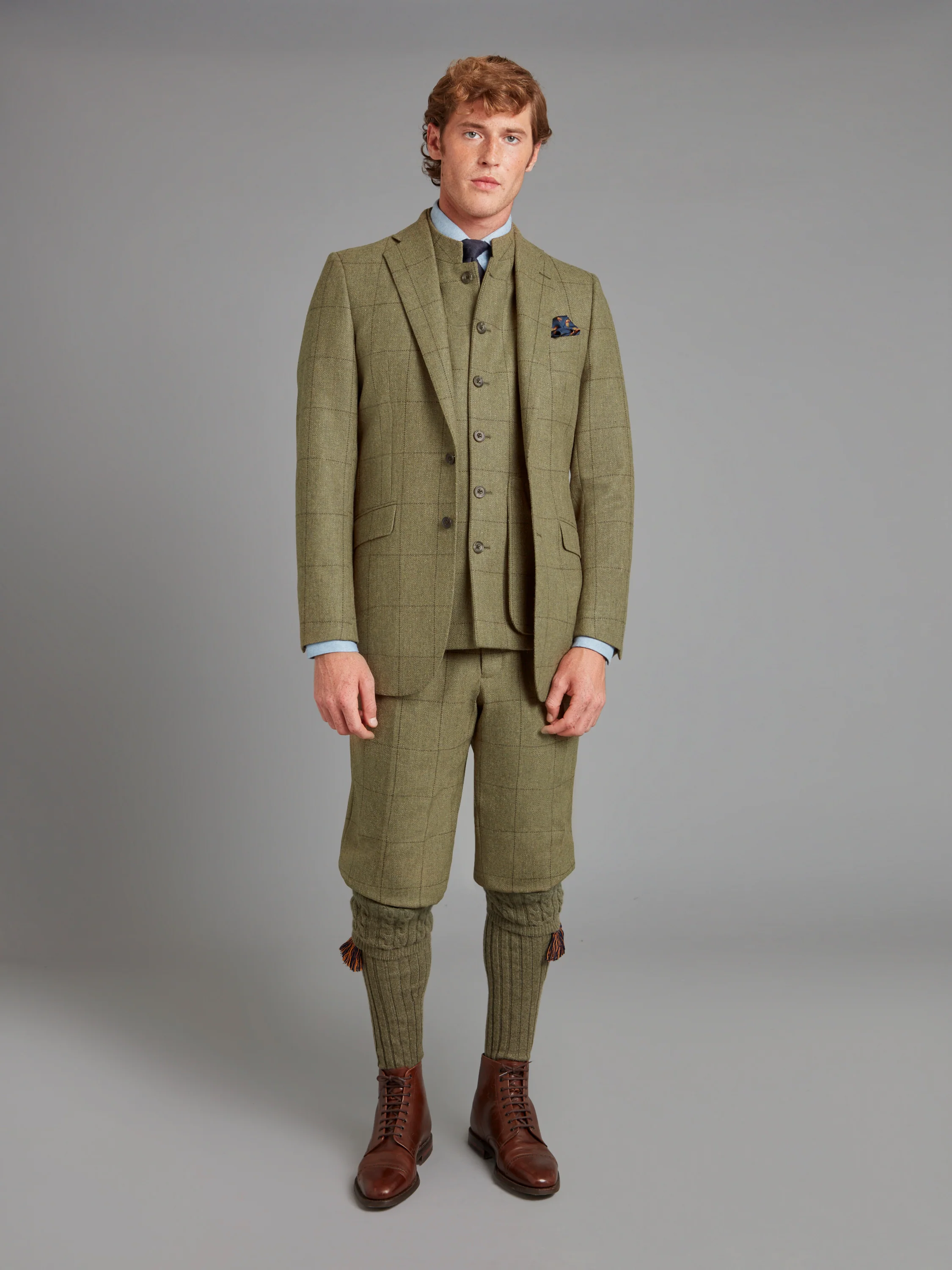 Eaton Jacket - Moss Windowpane Tweed - Image 5