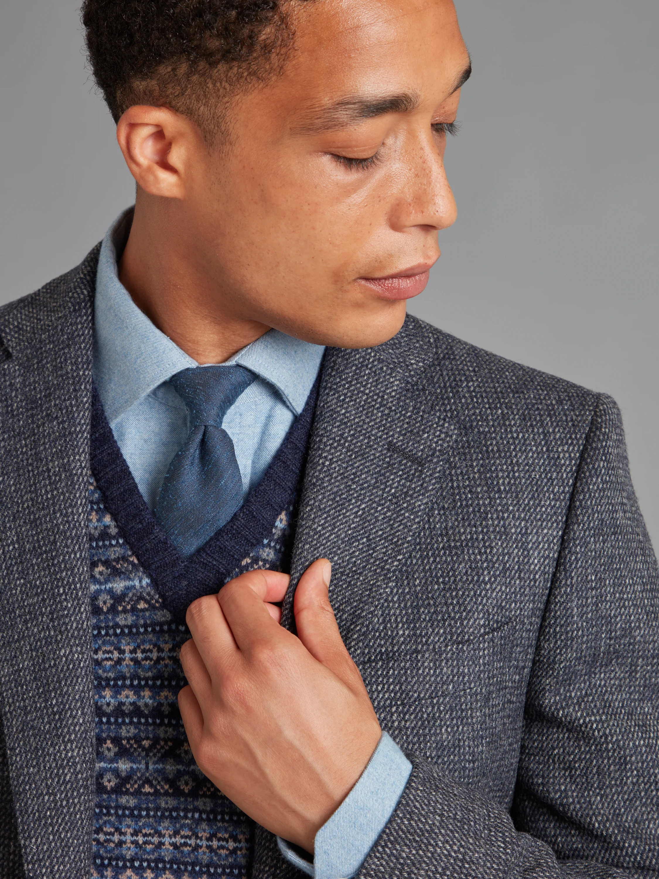Eaton Jacket - Navy Nailhead Tweed - Image 4
