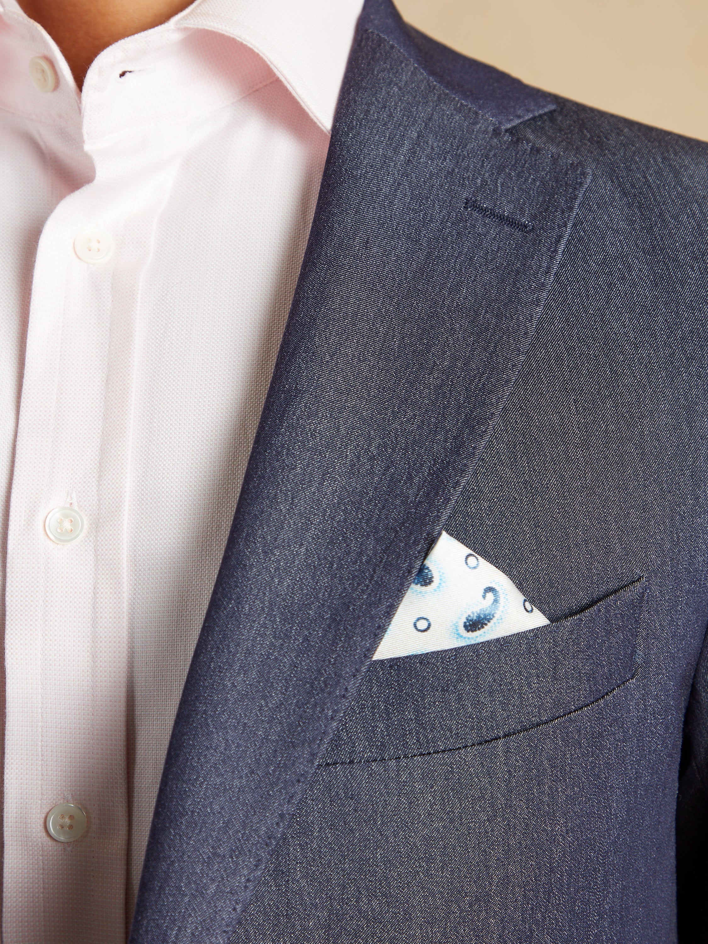 Eaton Suit Wool and Silk - Denim Blue - Image 3