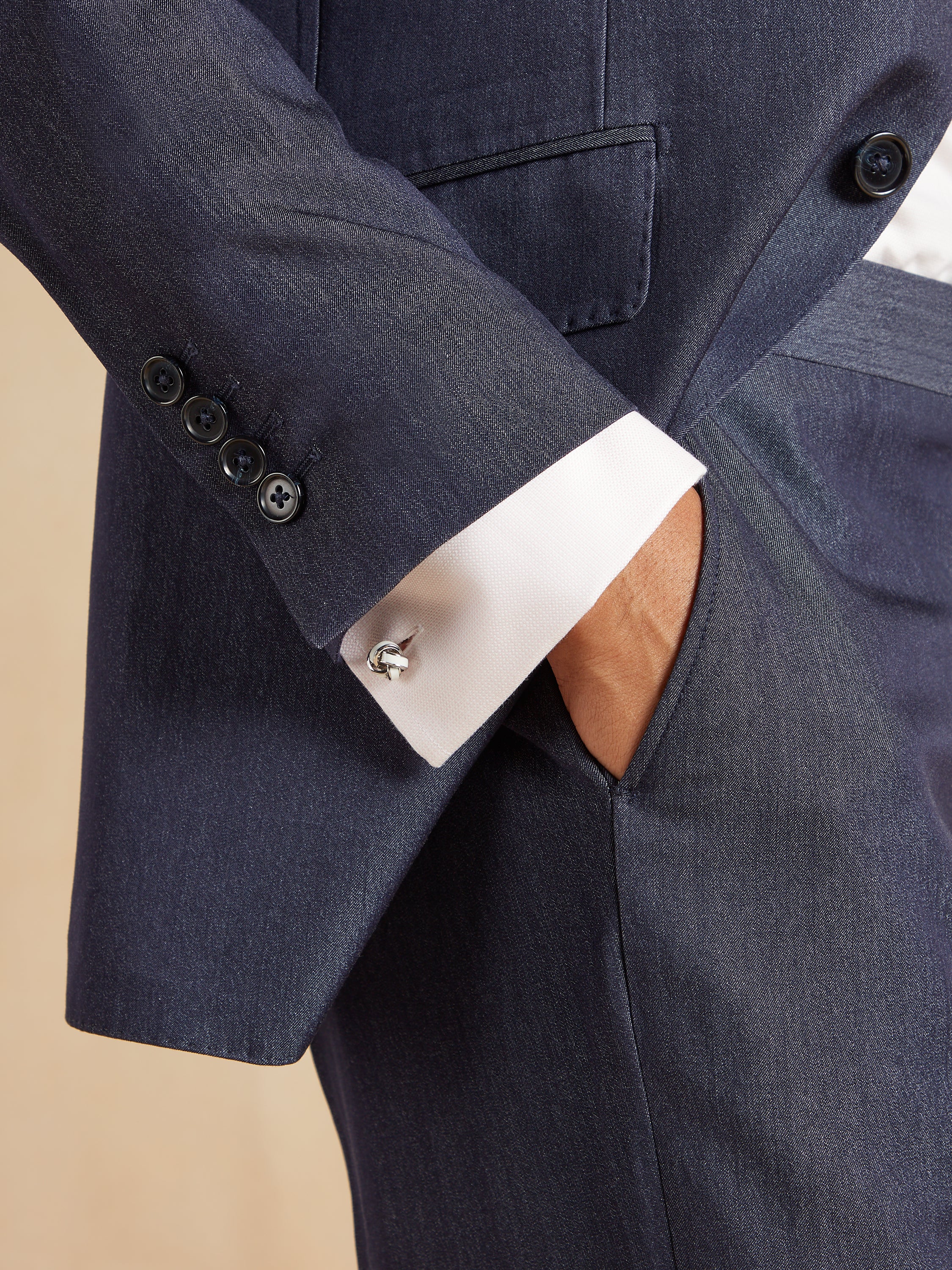 Eaton Suit Wool and Silk - Denim Blue - Image 4