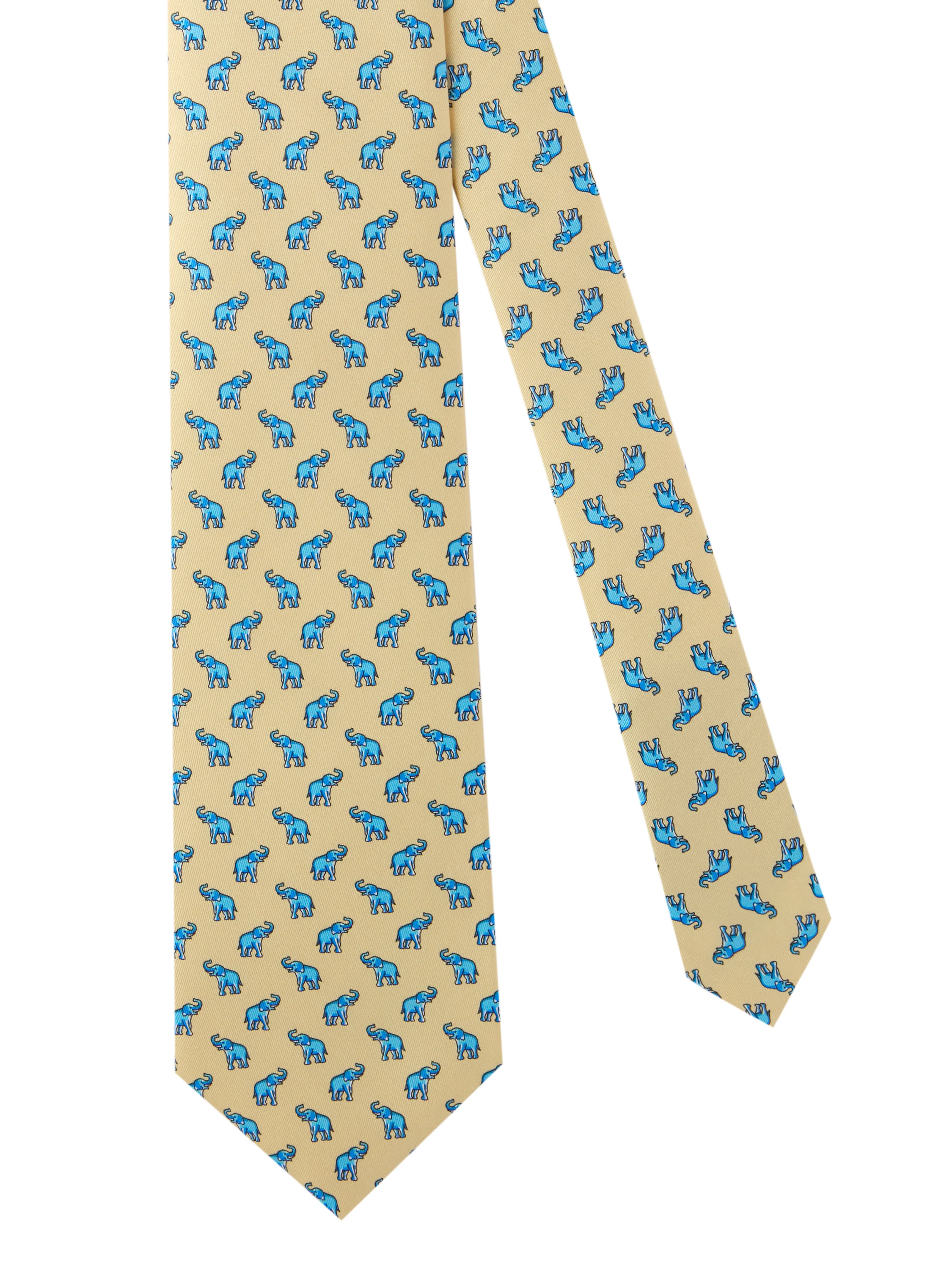 Elephant Silk Tie - Yellow - Image 2