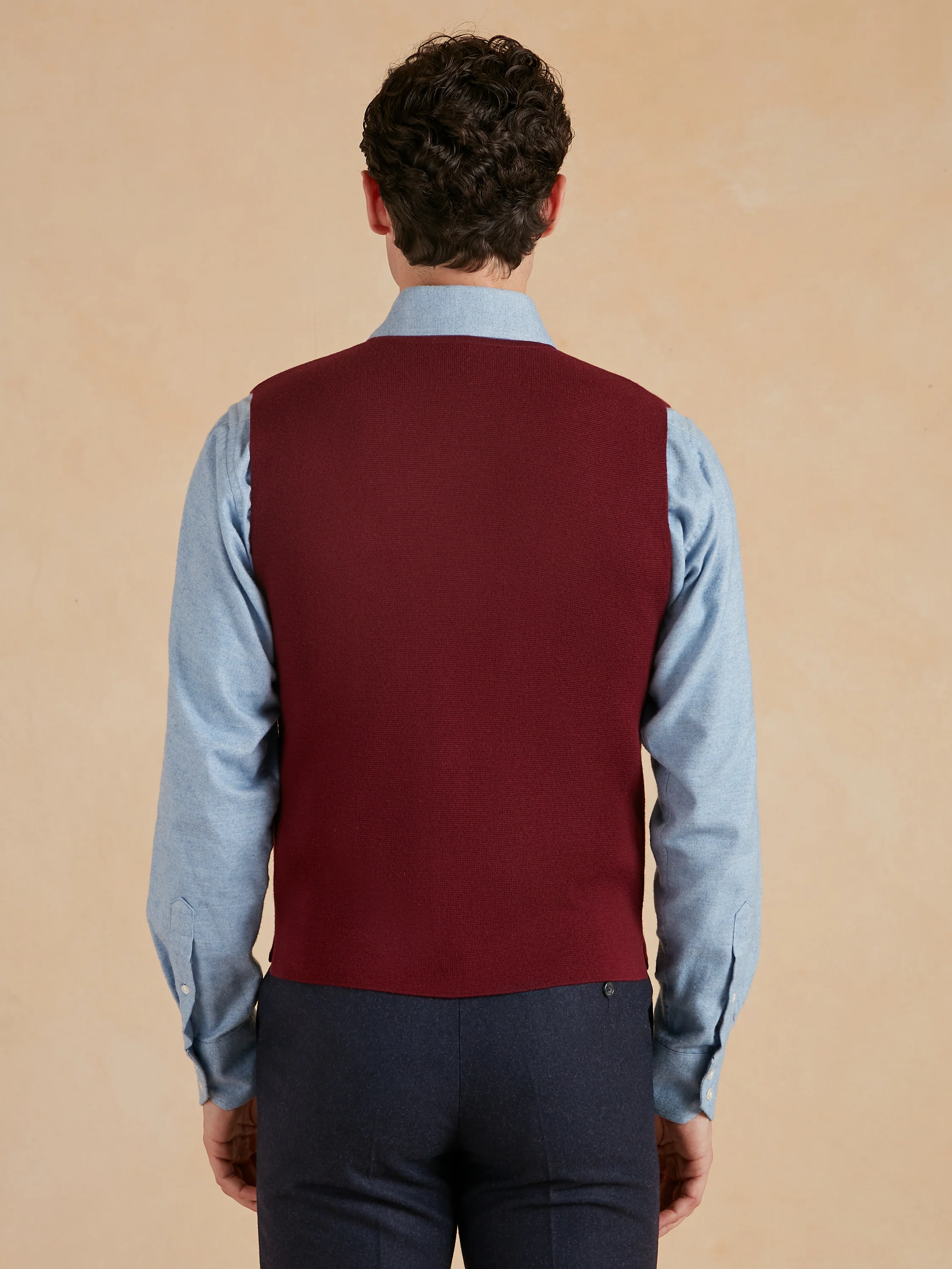 Ebury Waistcoat - Wine Fine Merino Wool - Image 4