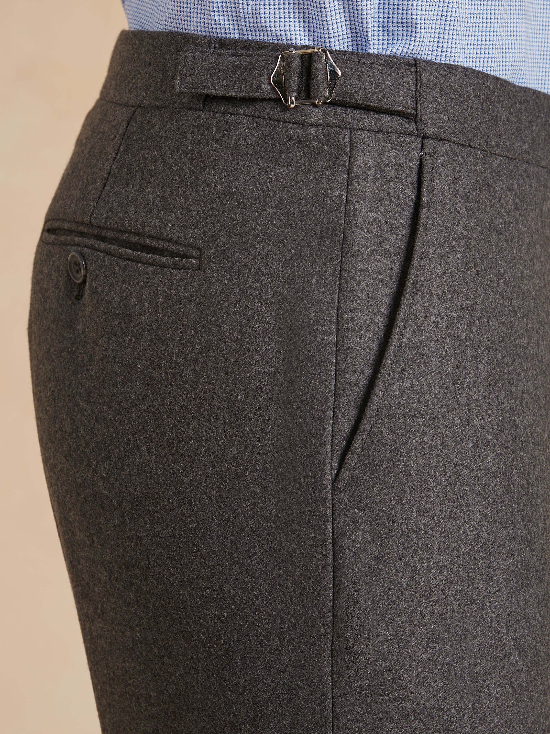 Flat Front Trousers - Grey Drago Flannel - Image 2