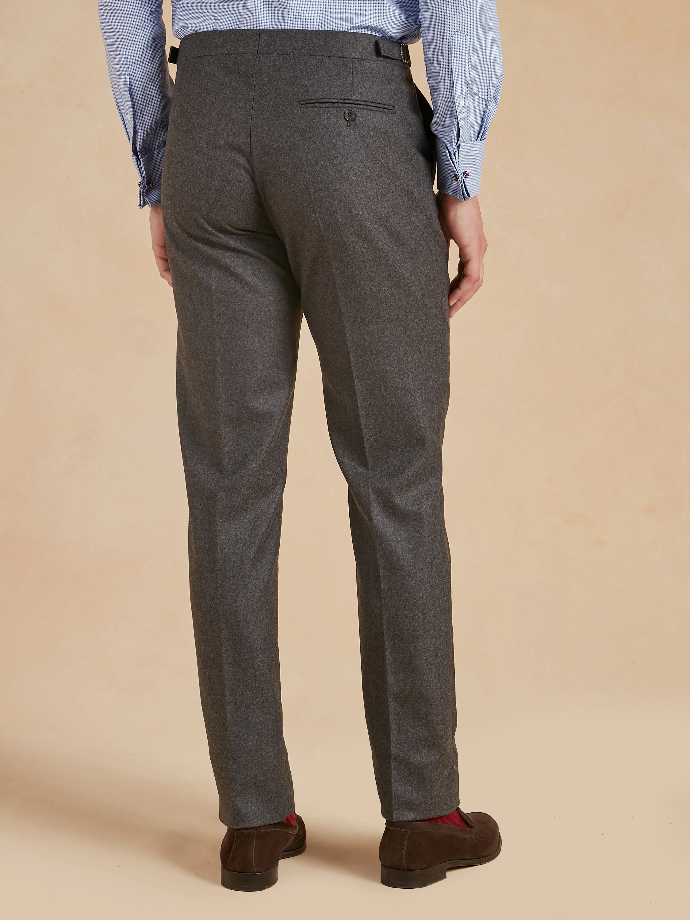 Flat Front Trousers - Grey Drago Flannel - Image 3