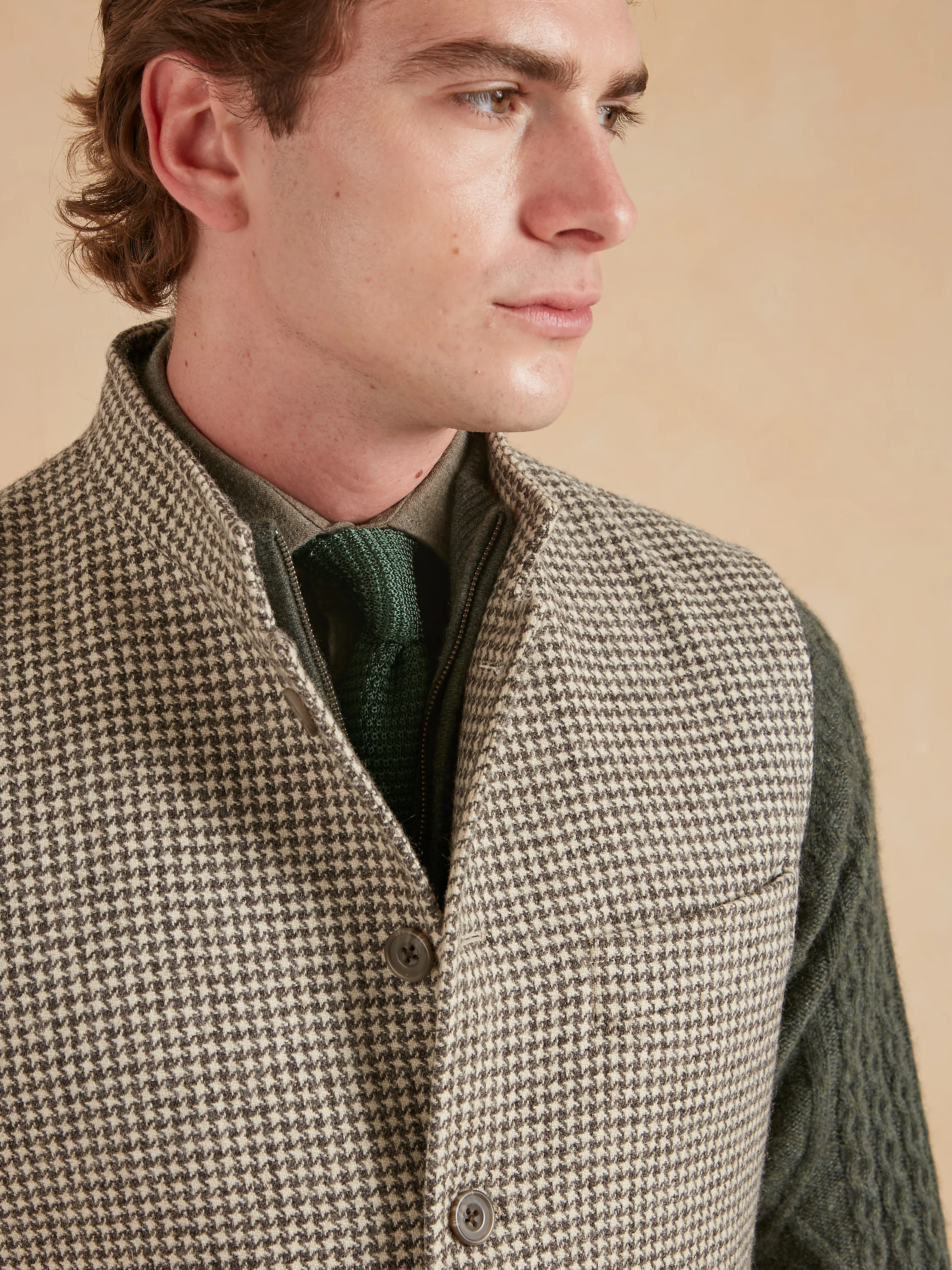 Gilet Tweed Dogtooth Tweed - Undyed Wool - Image 3