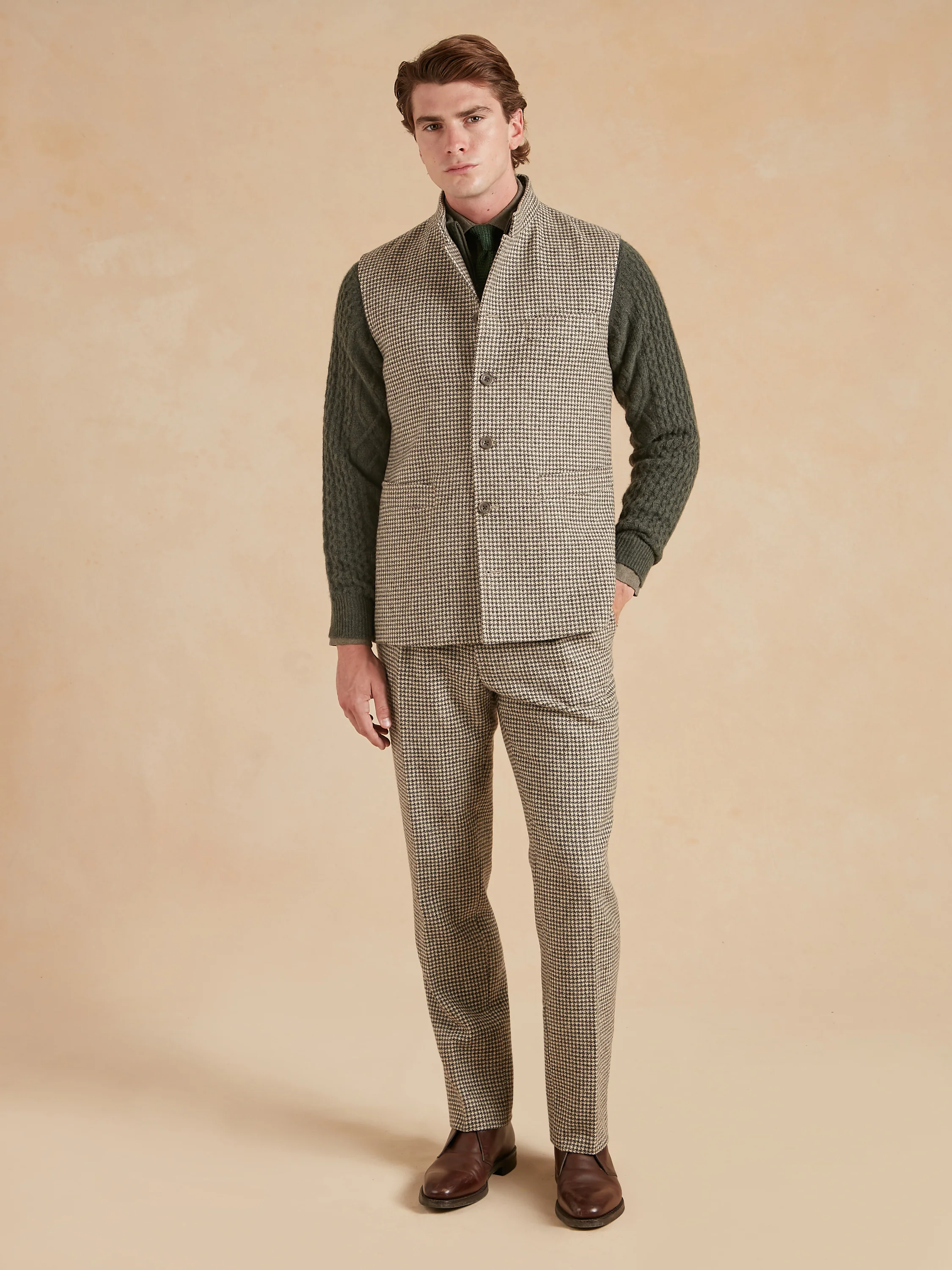 Gilet Tweed Dogtooth Tweed - Undyed Wool - Image 4