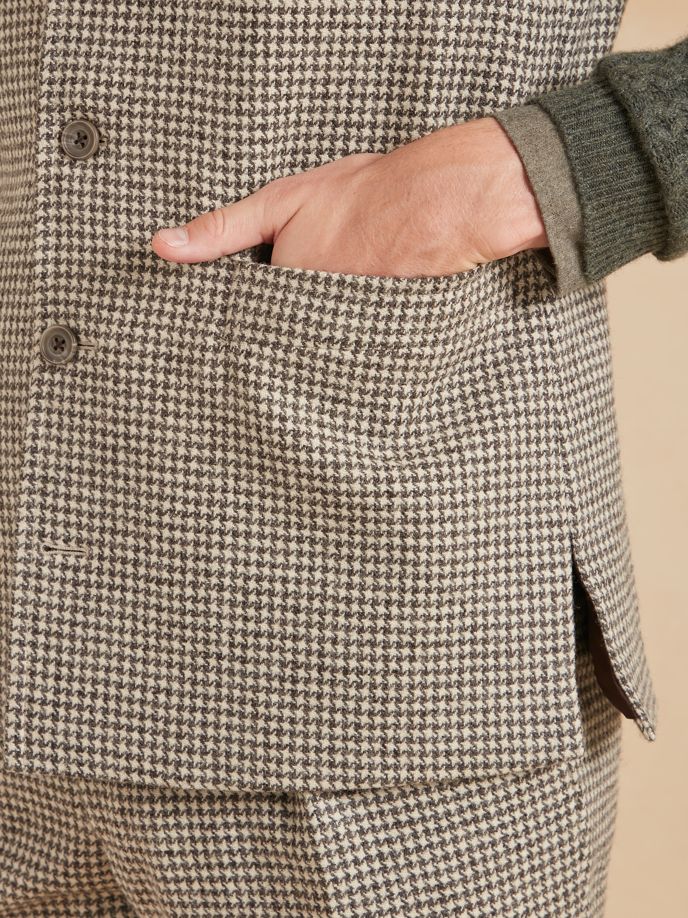 Gilet Tweed Dogtooth Tweed - Undyed Wool - Image 5